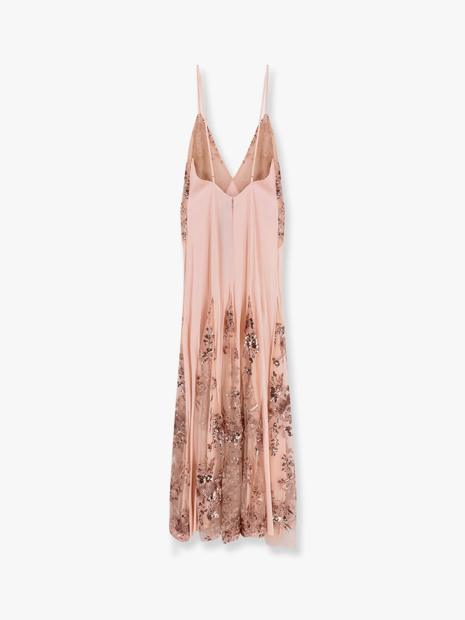 Elisabetta Franchi Red Carpet Dress In Silk Georgette Fabric And Embroidered Lace - Image 2