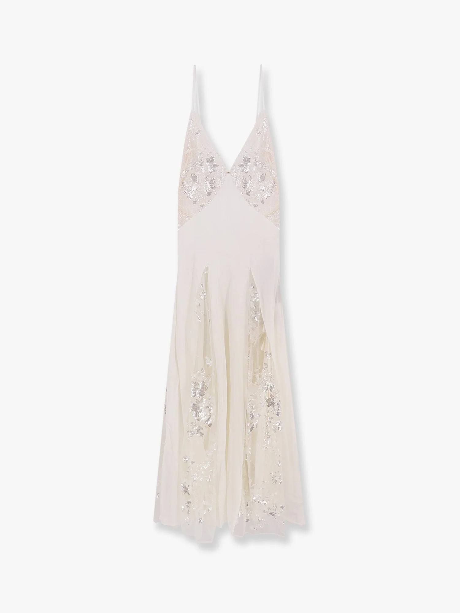Elisabetta Franchi Red Carpet Dress In Silk Georgette Fabric And Embroidered Lace - Image 4