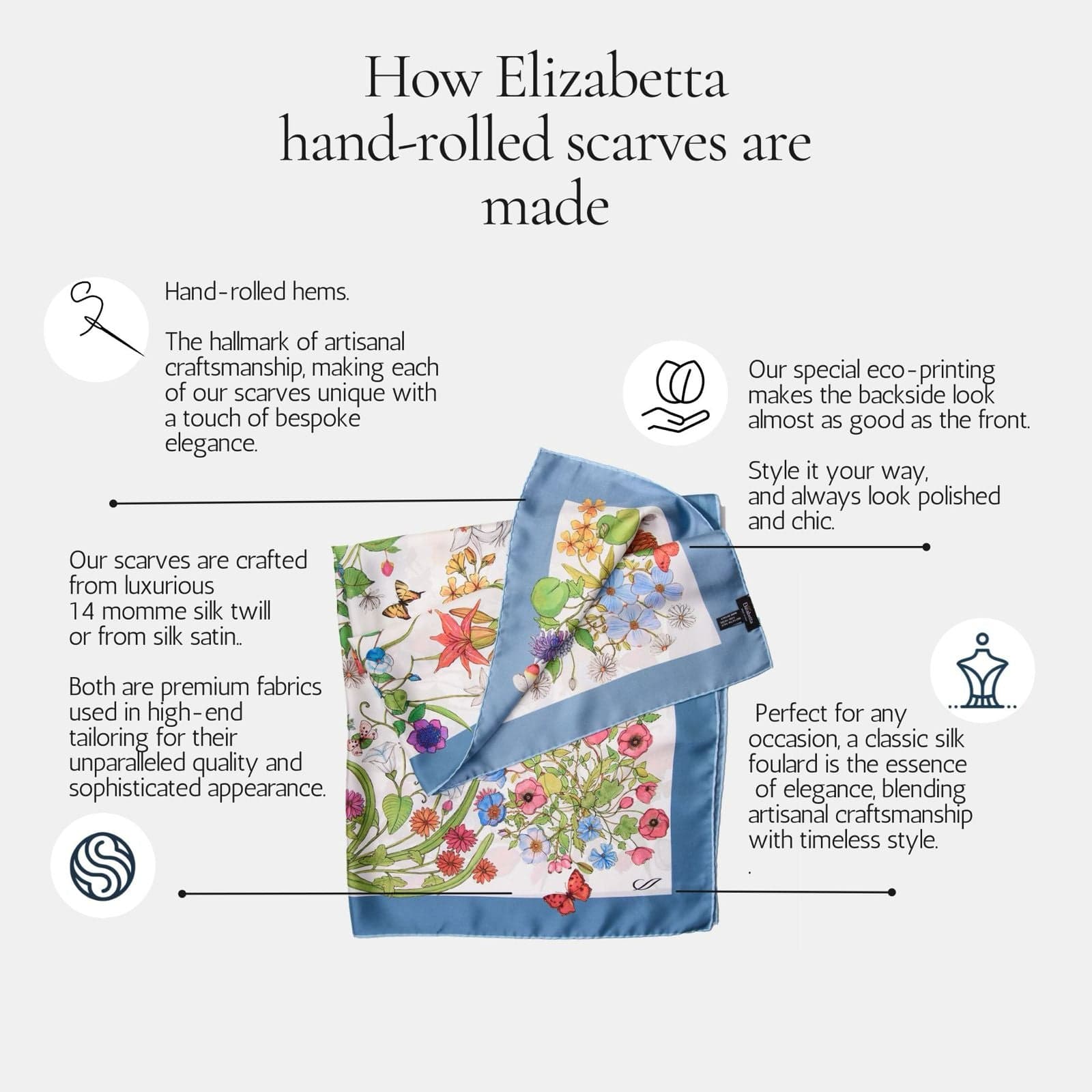 Elizabetta Anthea Silk Foulard in Black - Image 5