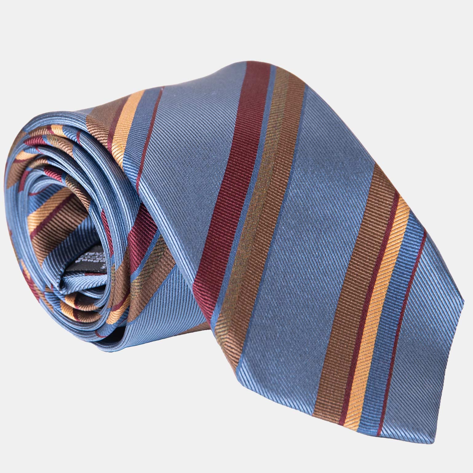Elizabetta Battisti Silk Jacquard Tie in Steel Blue - Image 3
