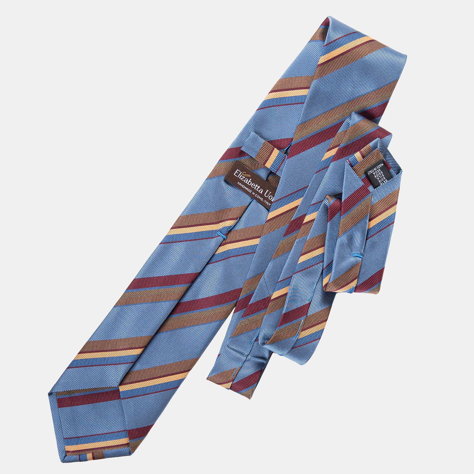 Elizabetta Battisti Silk Jacquard Tie in Steel Blue - Image 6