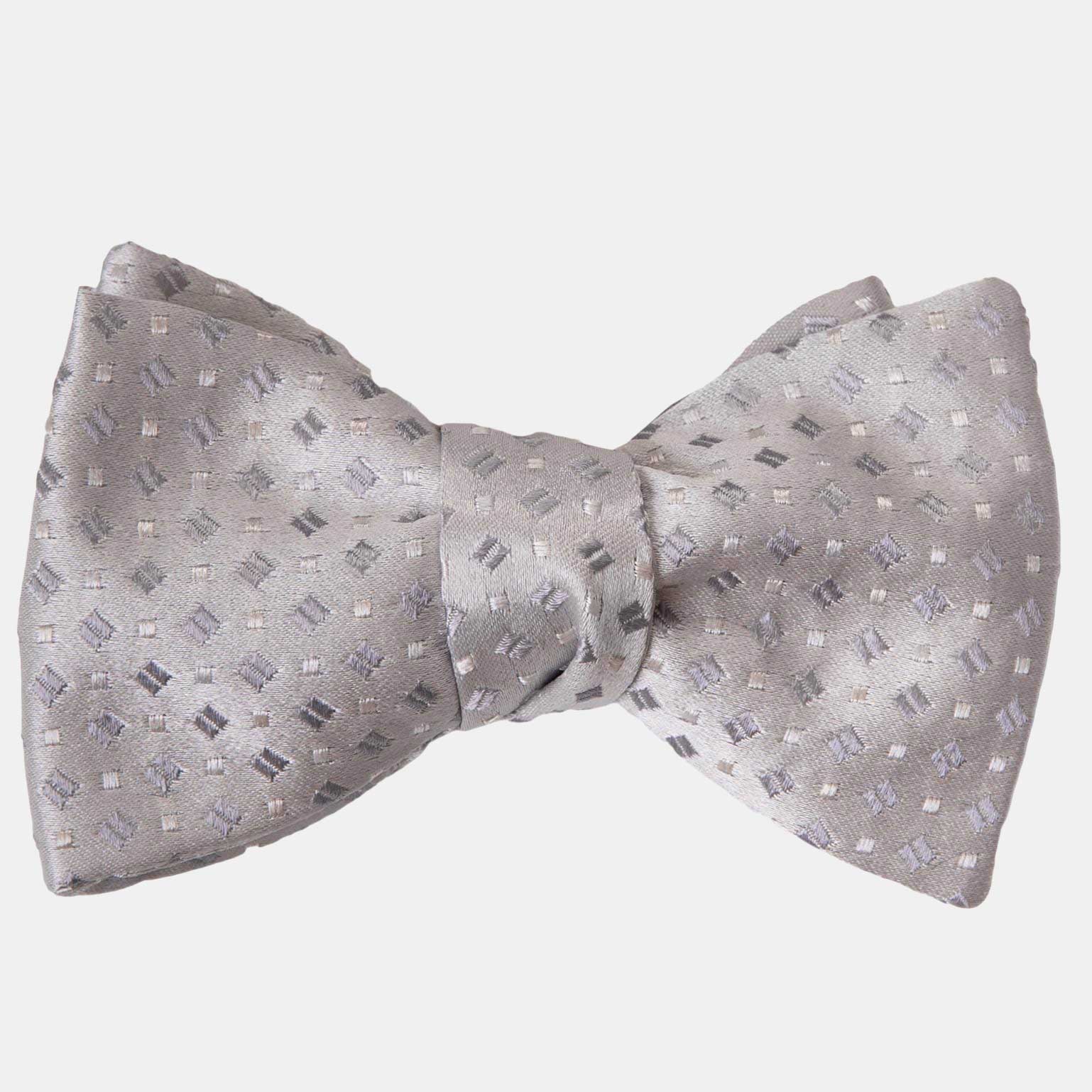 Elizabetta Bellini Silk Bow Tie In Silver