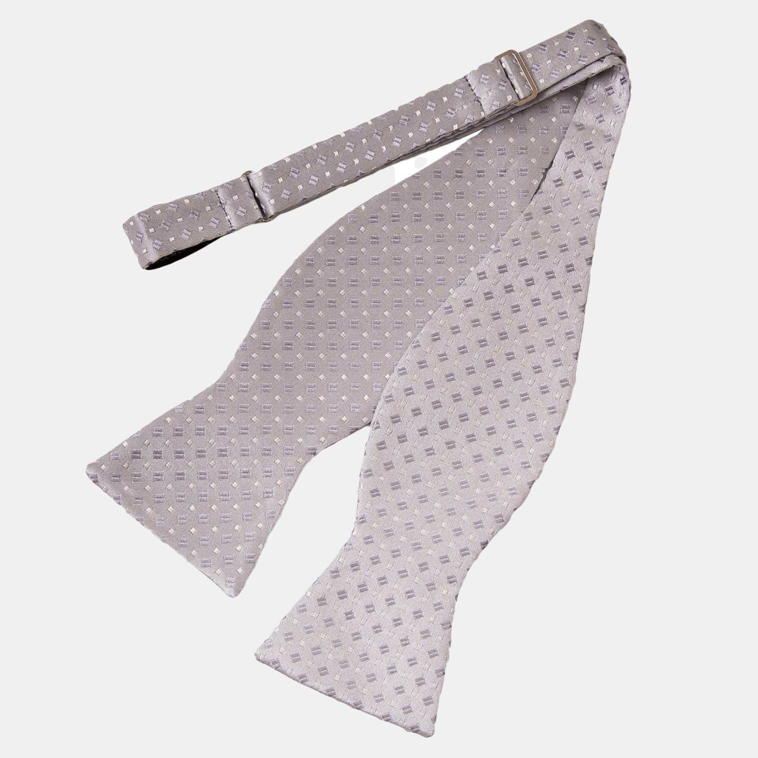 Elizabetta Bellini Silk Bow Tie In Silver - Image 2