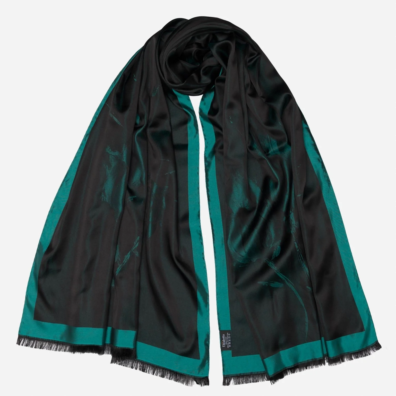 Elizabetta Fortuna Silk Shawl in Emerald Green - Image 7