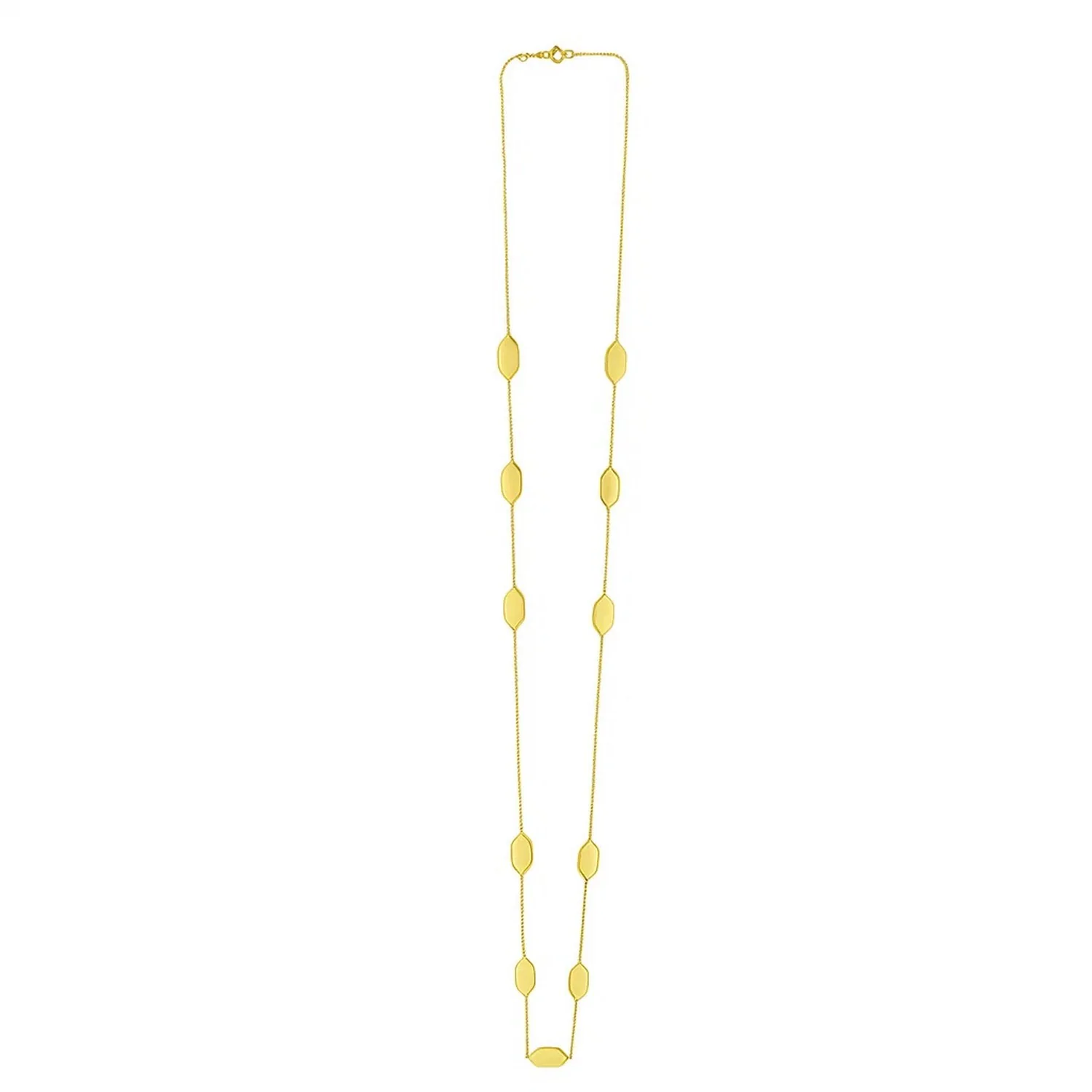 Elongated Hexagon Necklace in 14K Yellow Gold - Image 2