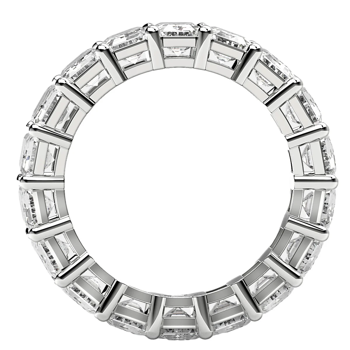 Emerald Cut Lab Grown Diamond Eternity Ring in 14k White Gold (8 cttw FG/VS2) - Image 3