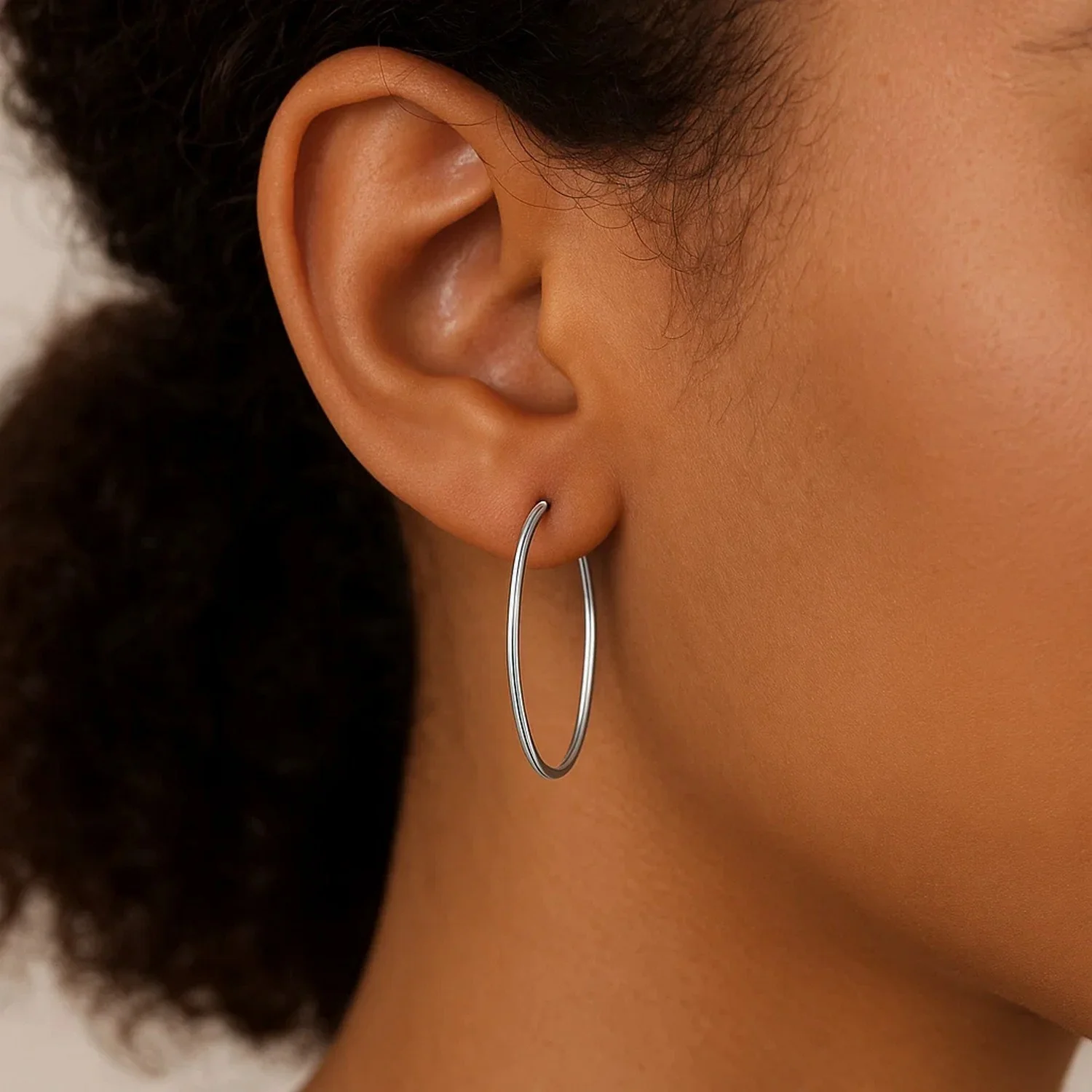 Endless Hoop Style Earrings in 14k White Gold - Image 4