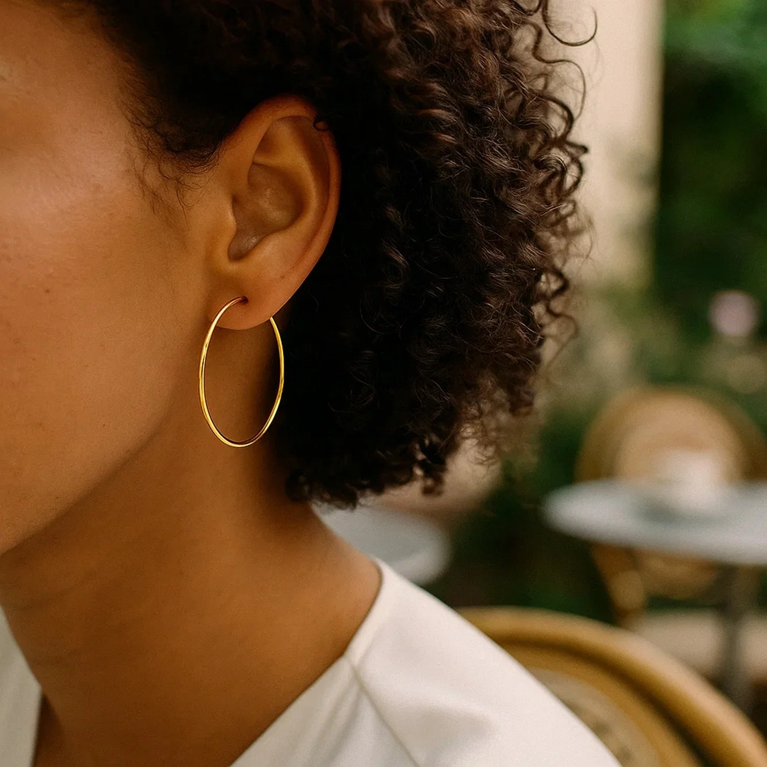 Endless Hoop Style Earrings in 14K Yellow Gold(1.2x35mm) - Image 4
