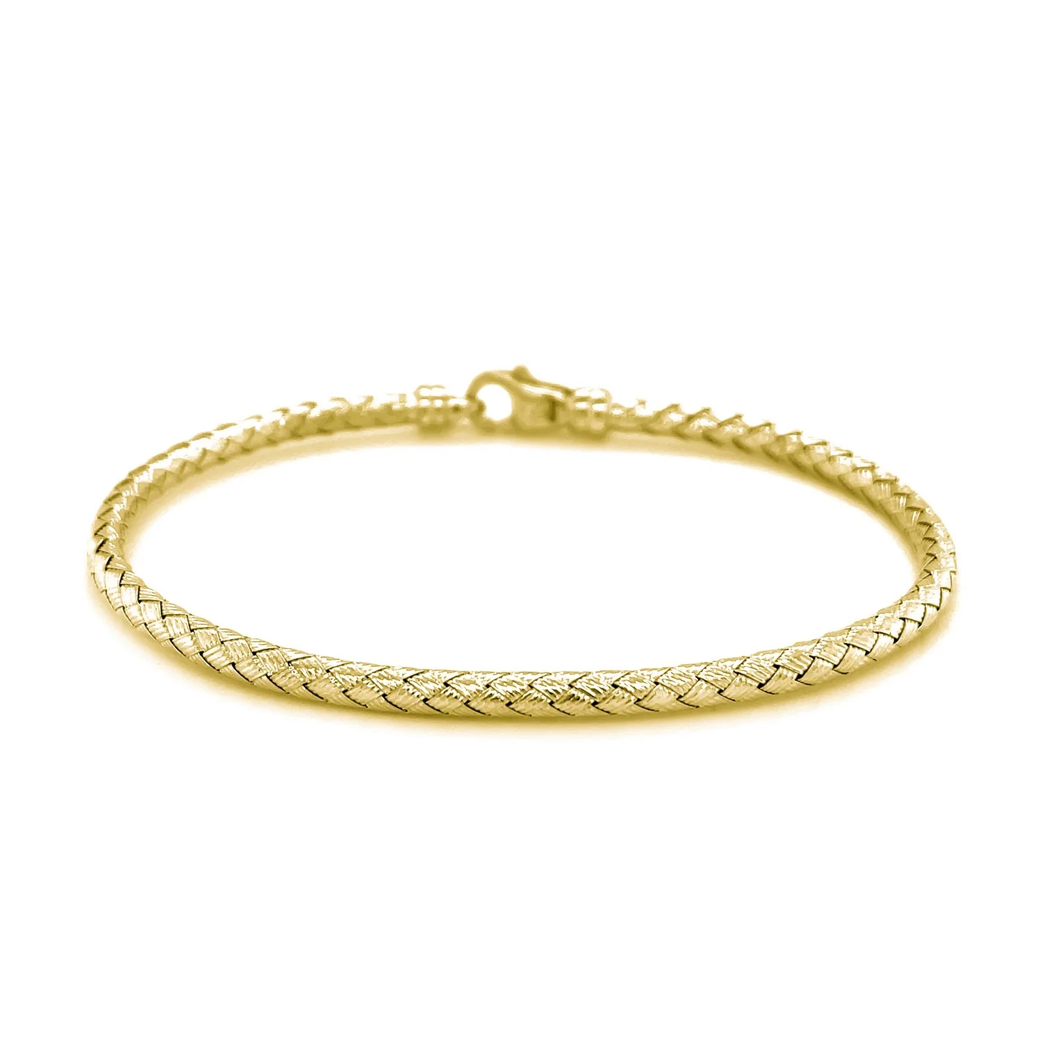 Fancy Weave Bangle in 14k Yellow Gold (3.0mm) - Image 2