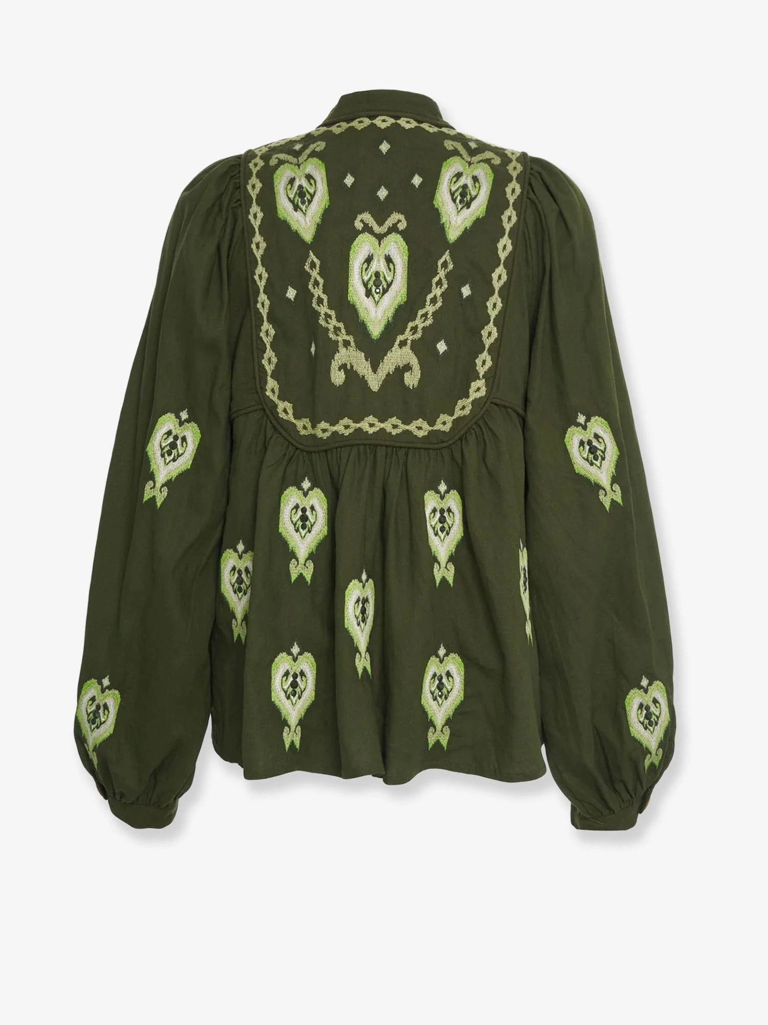 Farm Rio Embroidered Puff Sleeve Lenzing™ Ecovero™ Euroflax™ Shirt - Image 4