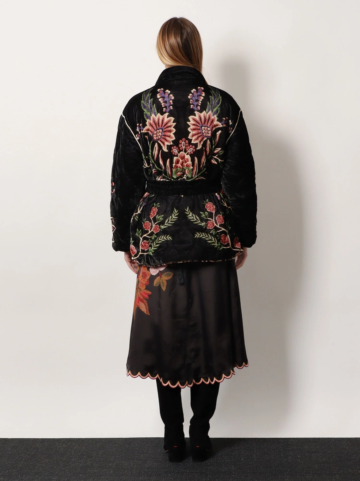 Farm Rio Marvelous Garden Nylon And Velvet Down Jacket - Image 3
