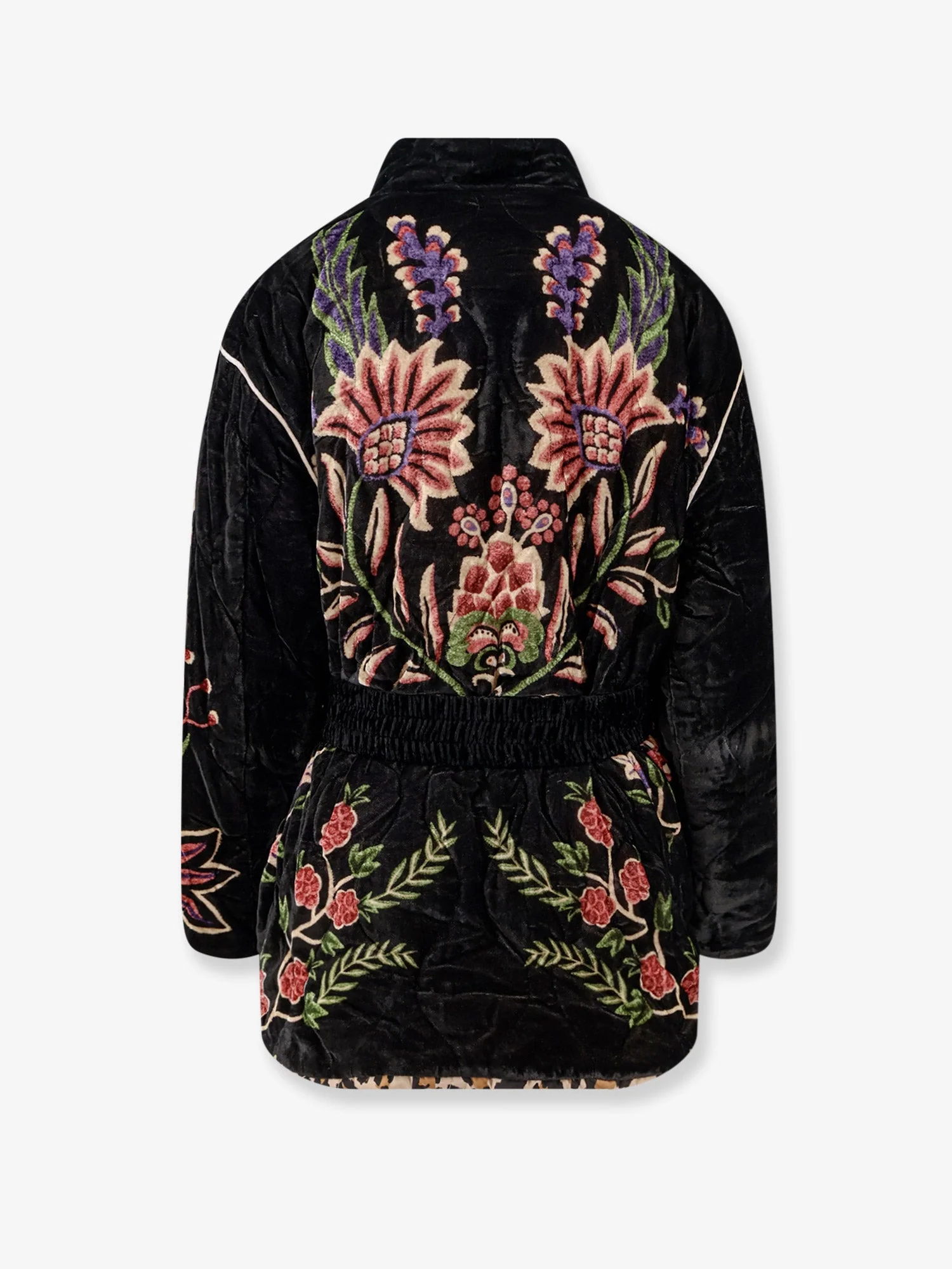 Farm Rio Marvelous Garden Nylon And Velvet Down Jacket - Image 4