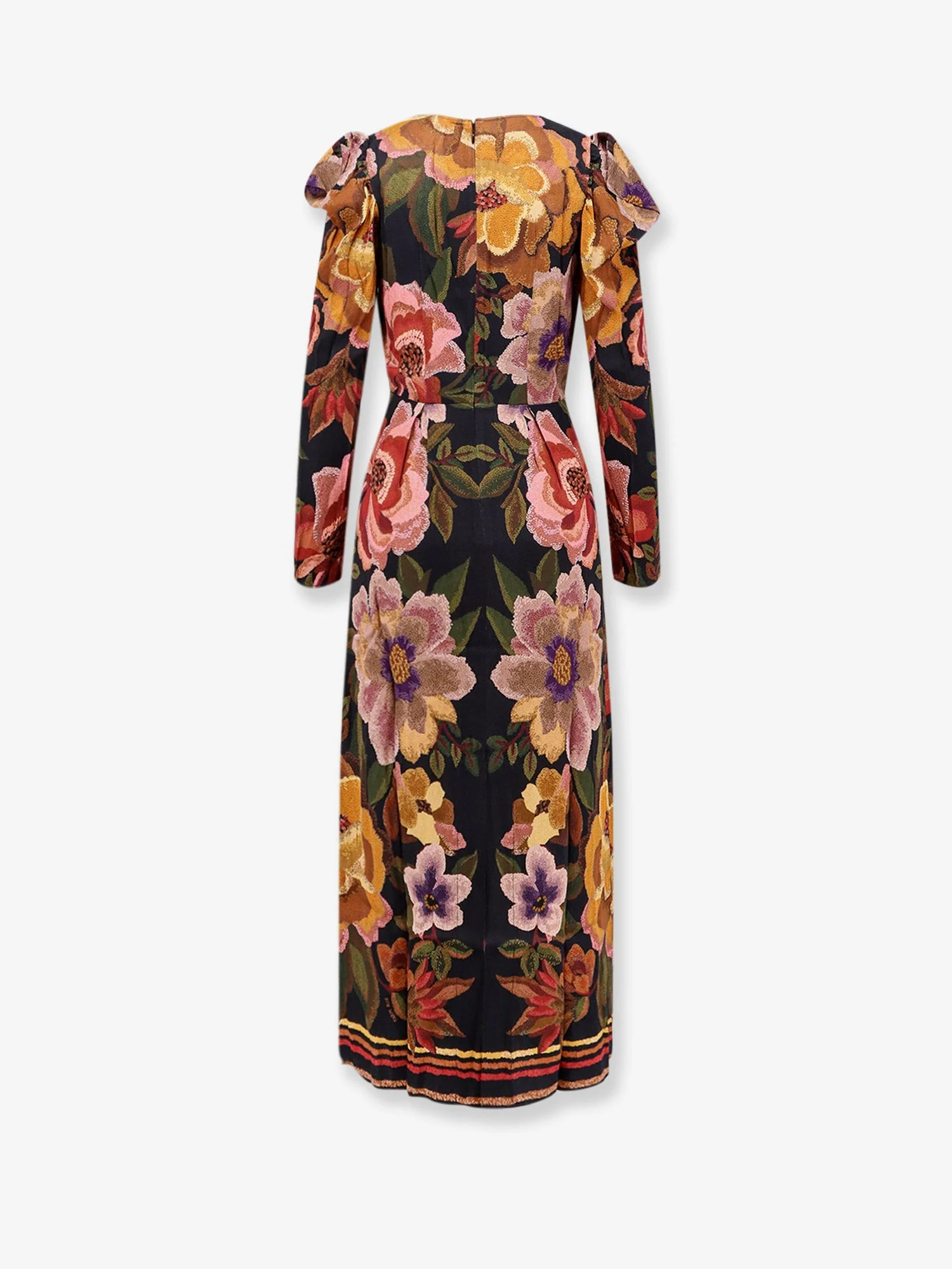 Farm Rio Viscose Long Dress With Chenille Flowers Print - Image 4