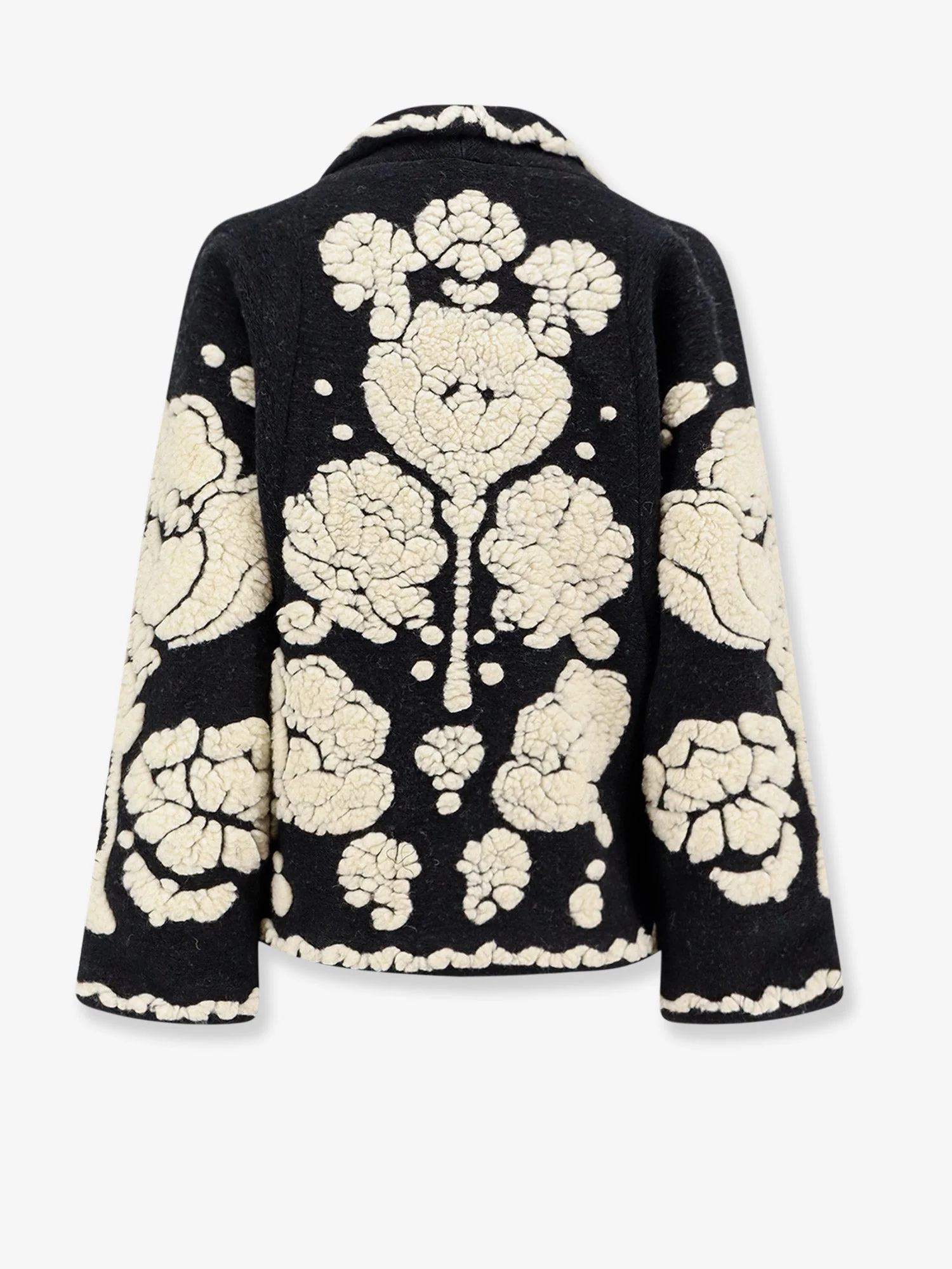 Farm Rio Wool Blend Coat With Floral Arabesque Motif - Image 4
