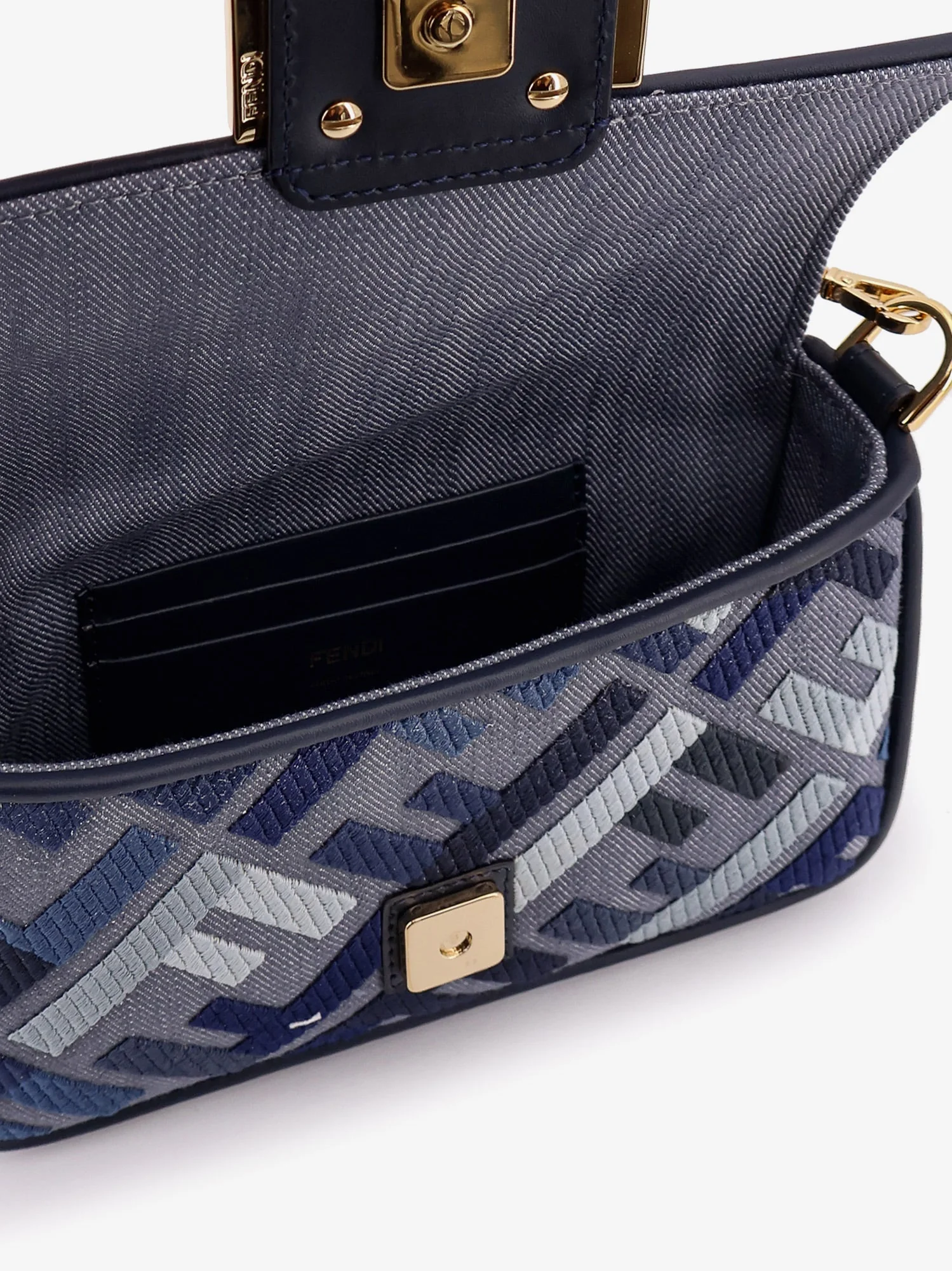 Fendi Baguette Mini Leather Shoulder Bag With Fendi Leo Print - Image 14
