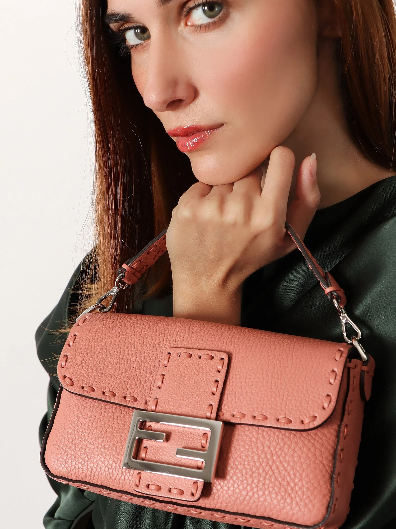 Fendi Baguette Mini Leather Shoulder Bag With Fendi Leo Print - Image 7