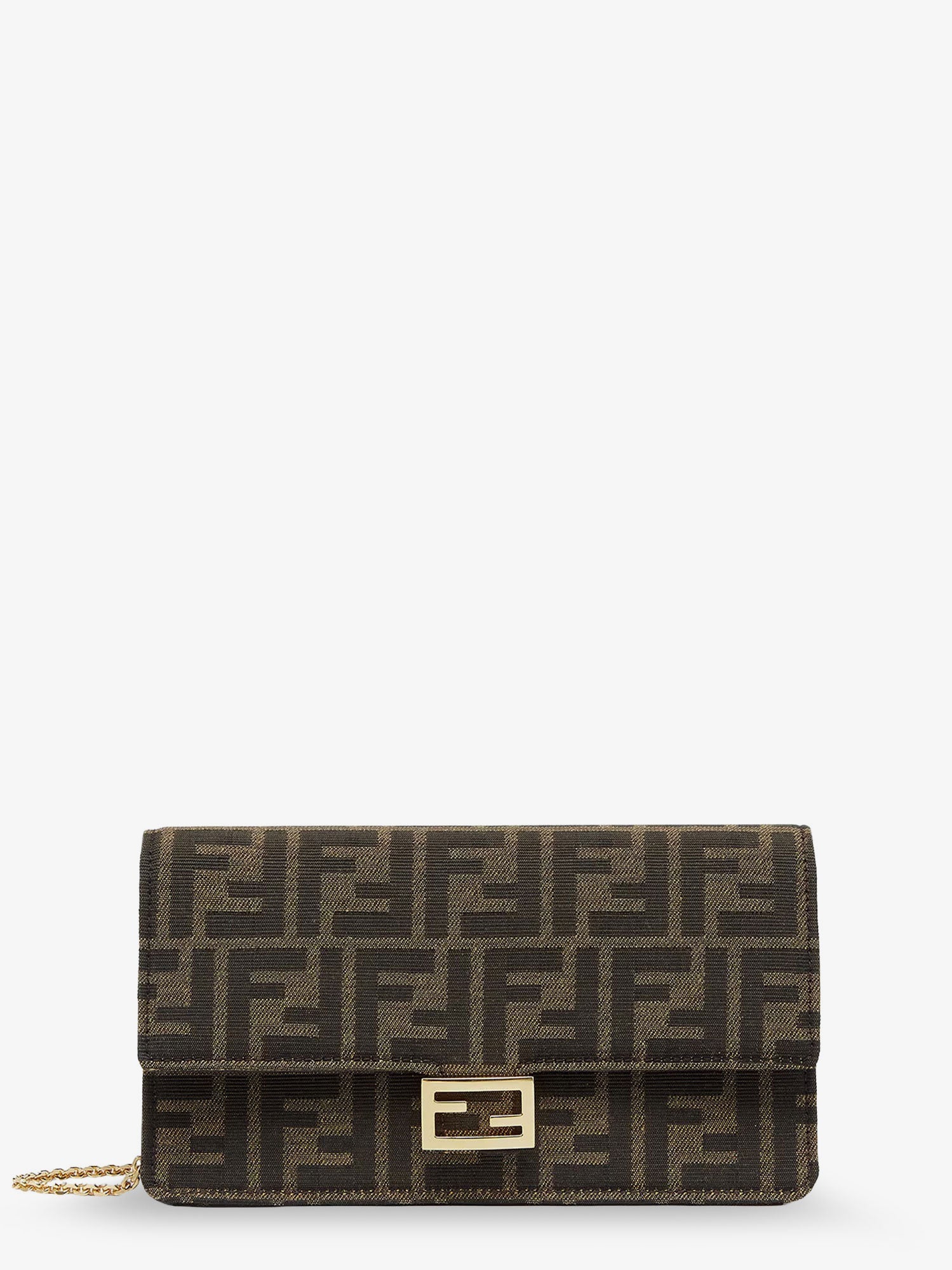 Fendi Baguette Wallet On Chain Leather Shoulder Bag With Ff Motif - Image 10