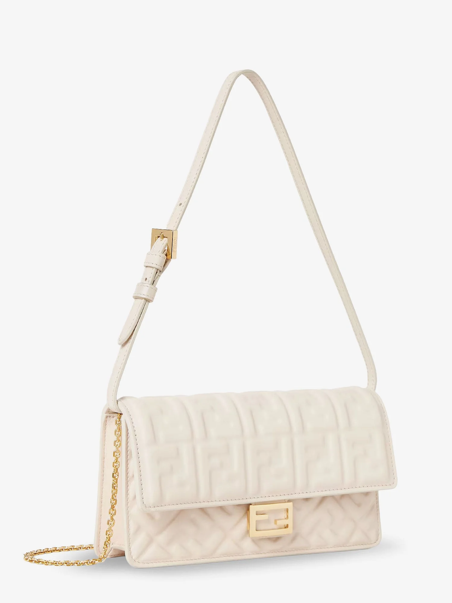 Fendi Baguette Wallet On Chain Leather Shoulder Bag With Ff Motif - Image 8