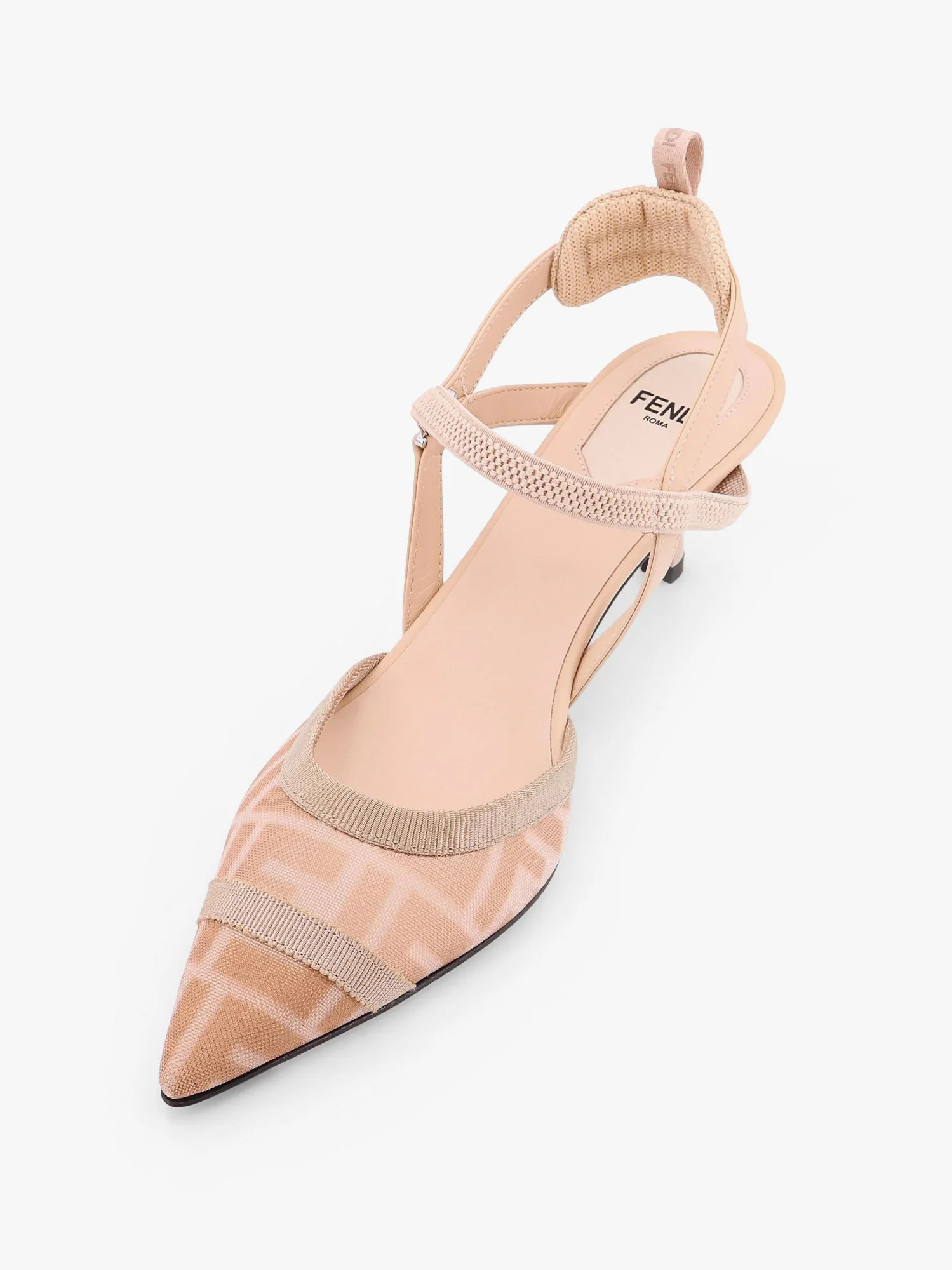 Fendi Colibrì Leather And Mesh Slingback With Ff Motif - Image 4