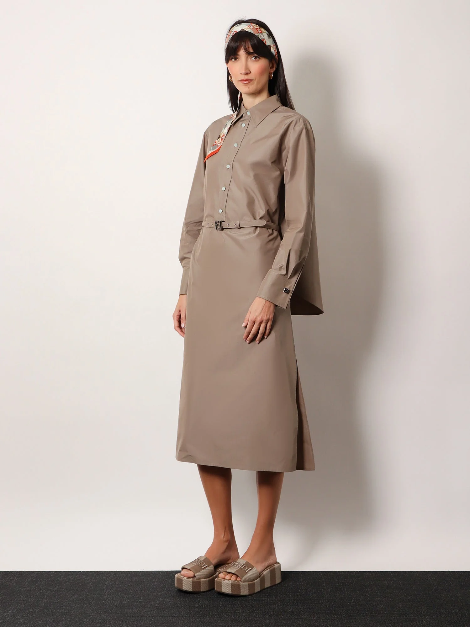 Fendi Cotton And Silk Chemisiere Dress - Image 2