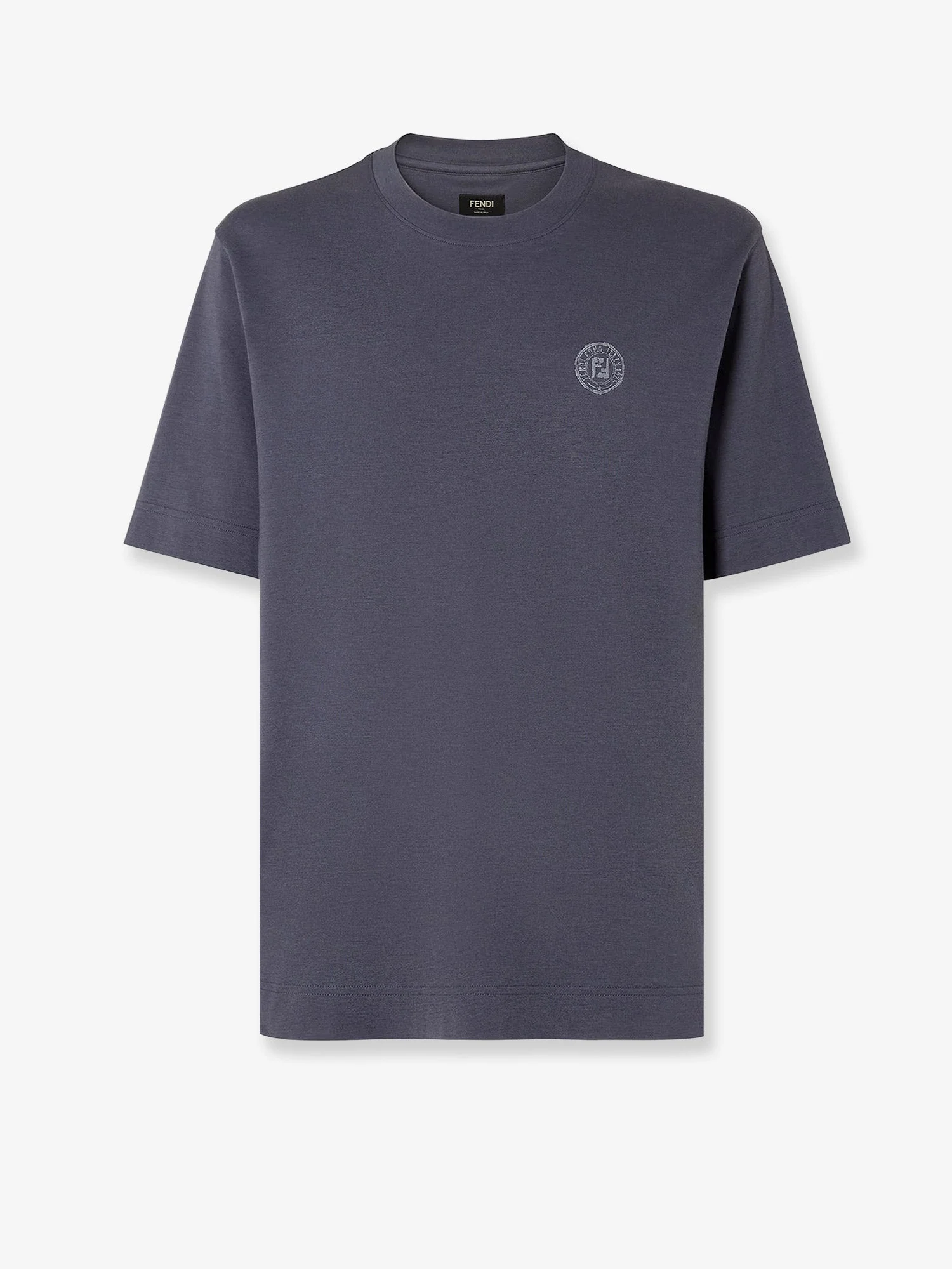 Fendi Cotton T-Shirt With Ff Embroidery