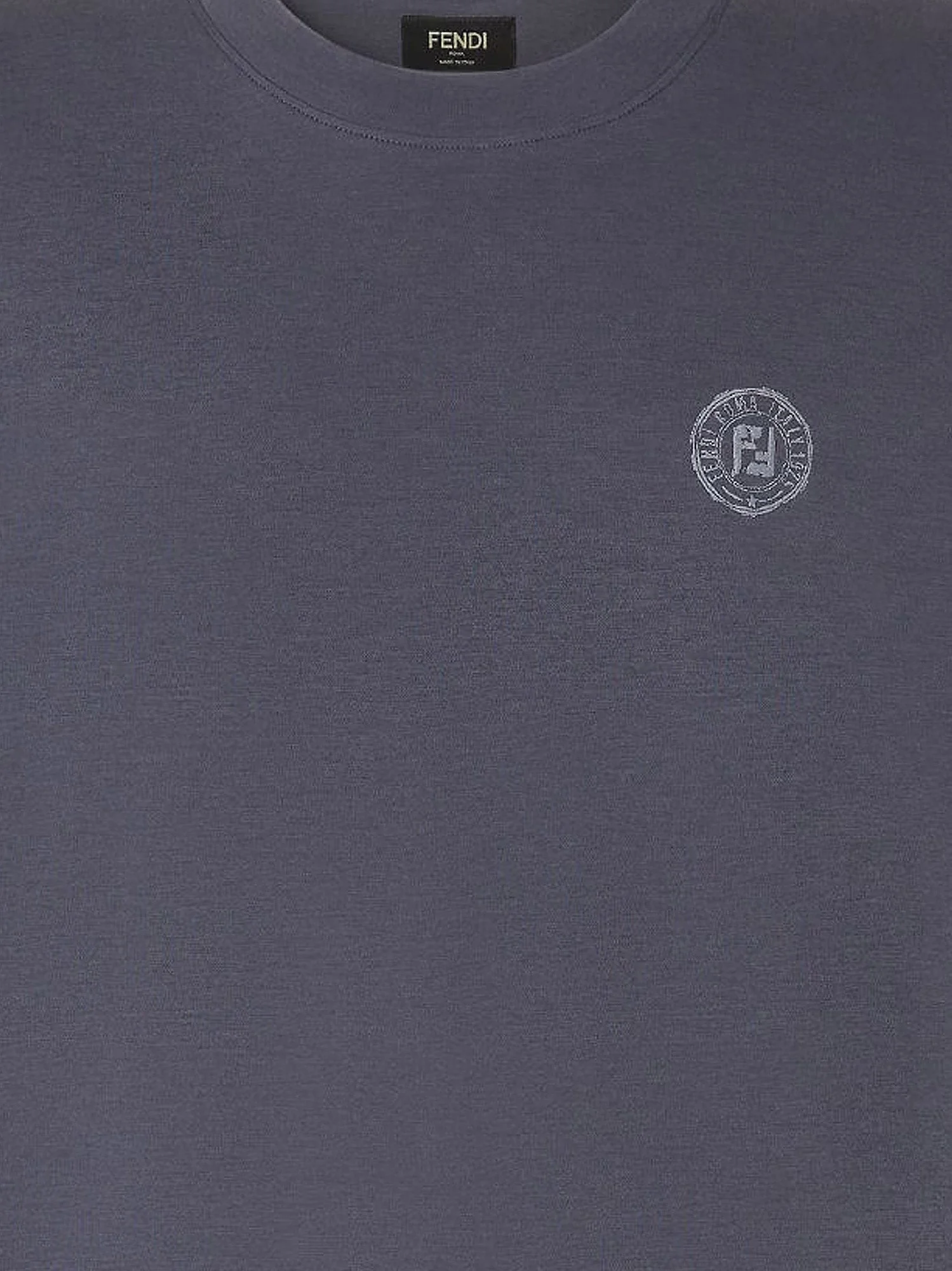 Fendi Cotton T-Shirt With Ff Embroidery - Image 3