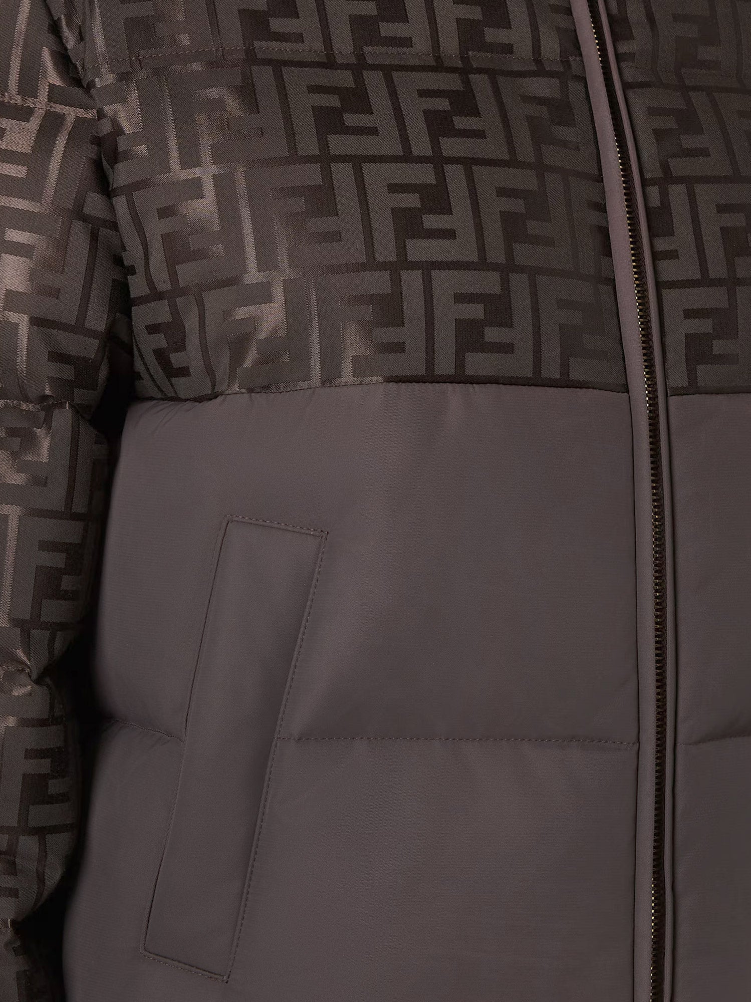 Fendi Down Jacket With Ff Jacquard Insert - Image 3