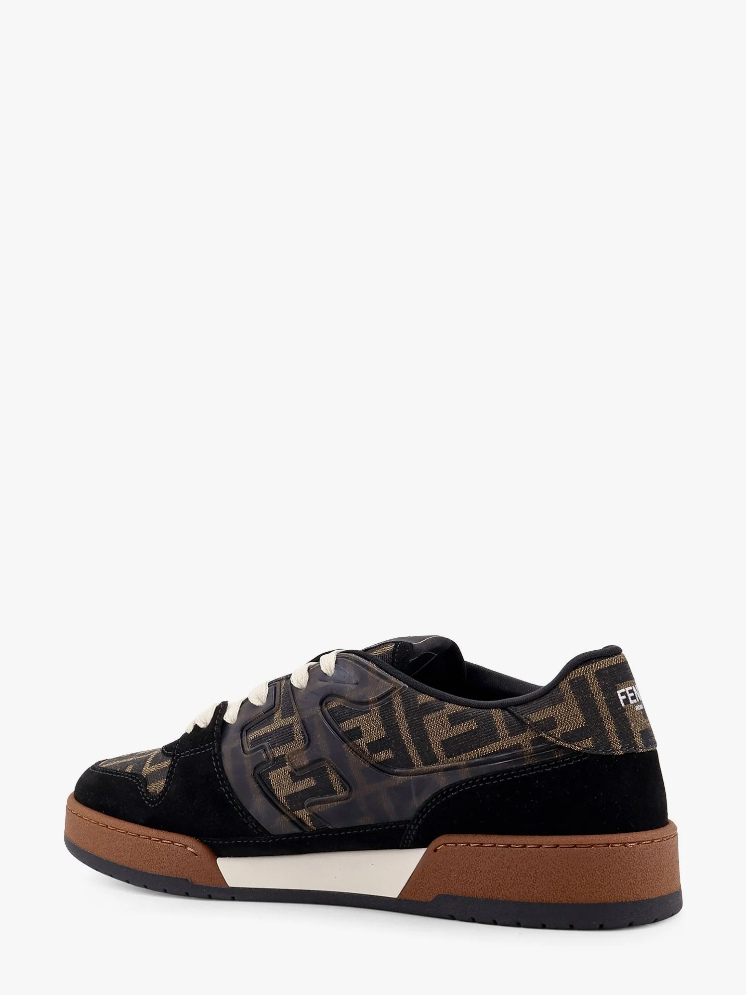 Fendi Fendi Match Ff Jacquard And Suede Sneakers - Image 3