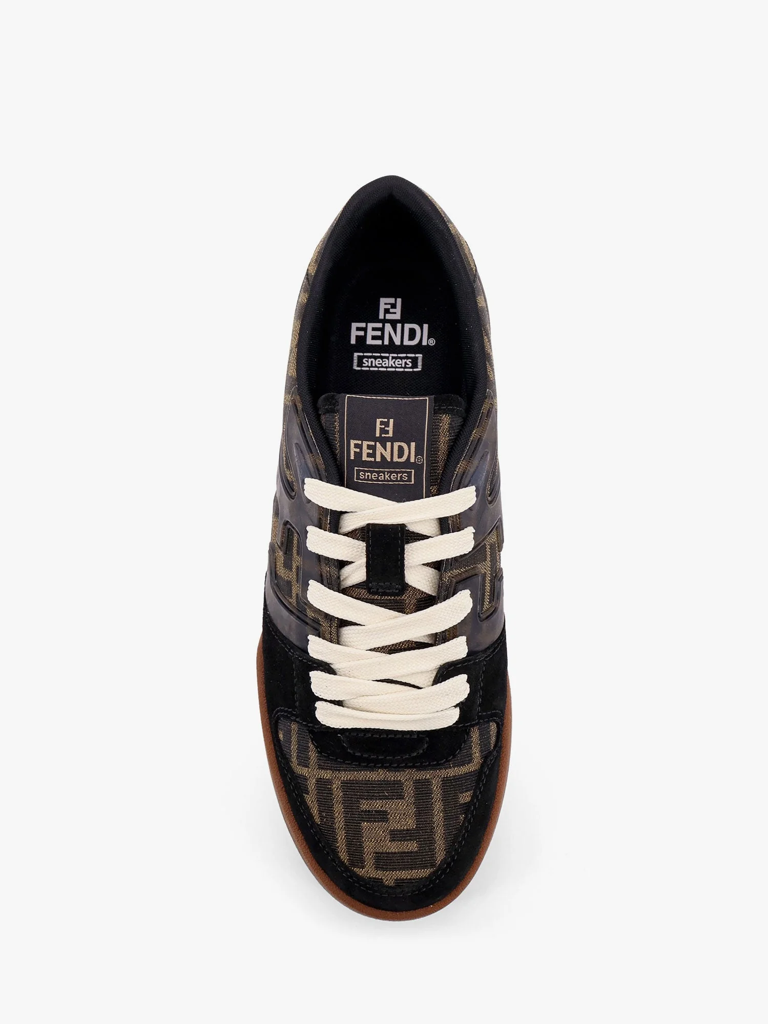 Fendi Fendi Match Ff Jacquard And Suede Sneakers - Image 5