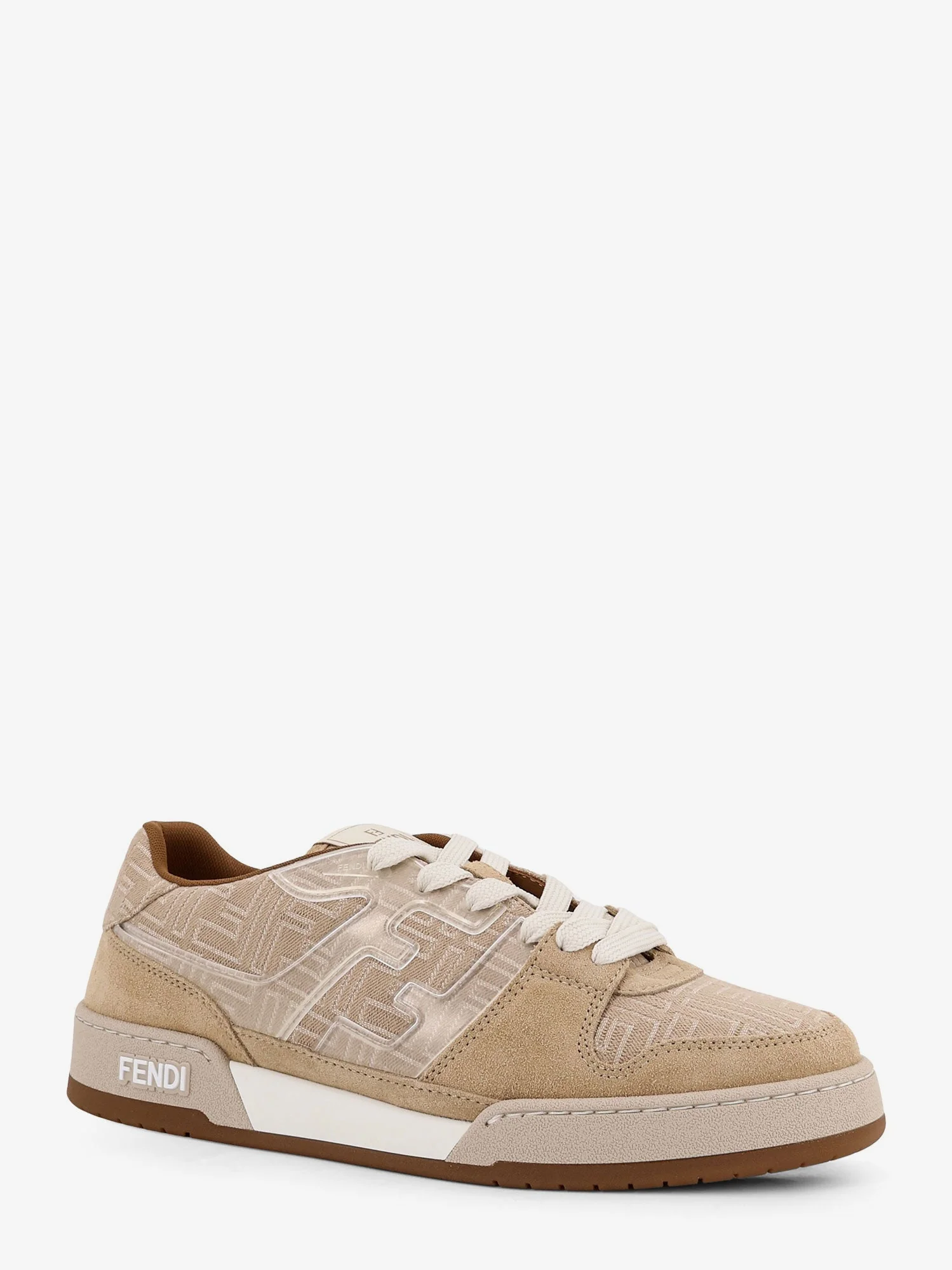 Fendi Fendi Match Ff Jacquard And Suede Sneakers - Image 7