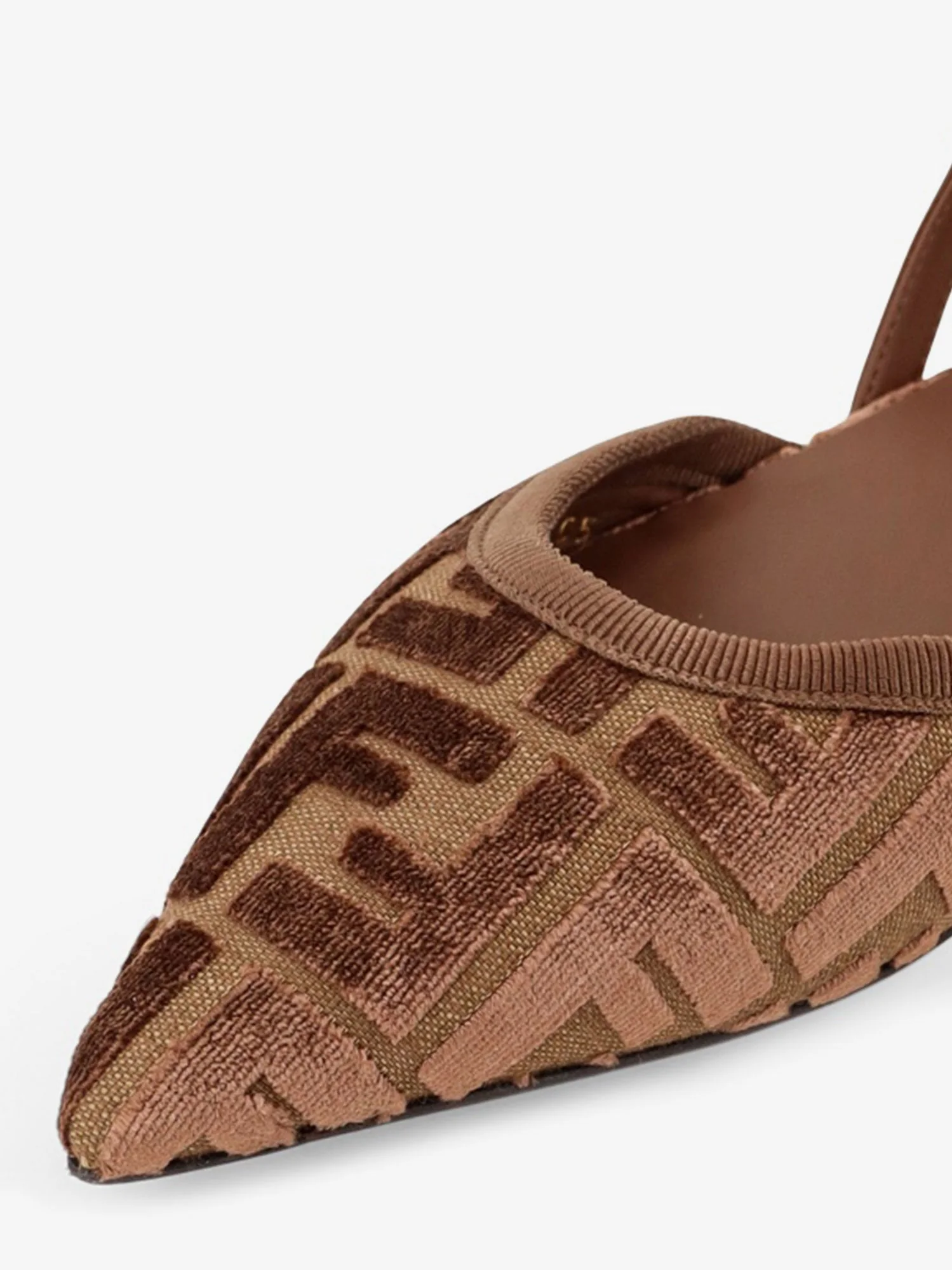 Fendi Ff Jacquard Velvet Slingback Ballerinas - Image 5