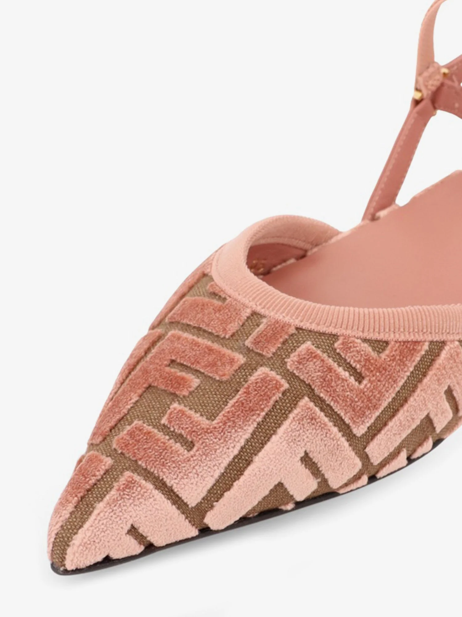 Fendi Ff Jacquard Velvet Slingback Ballerinas - Image 9