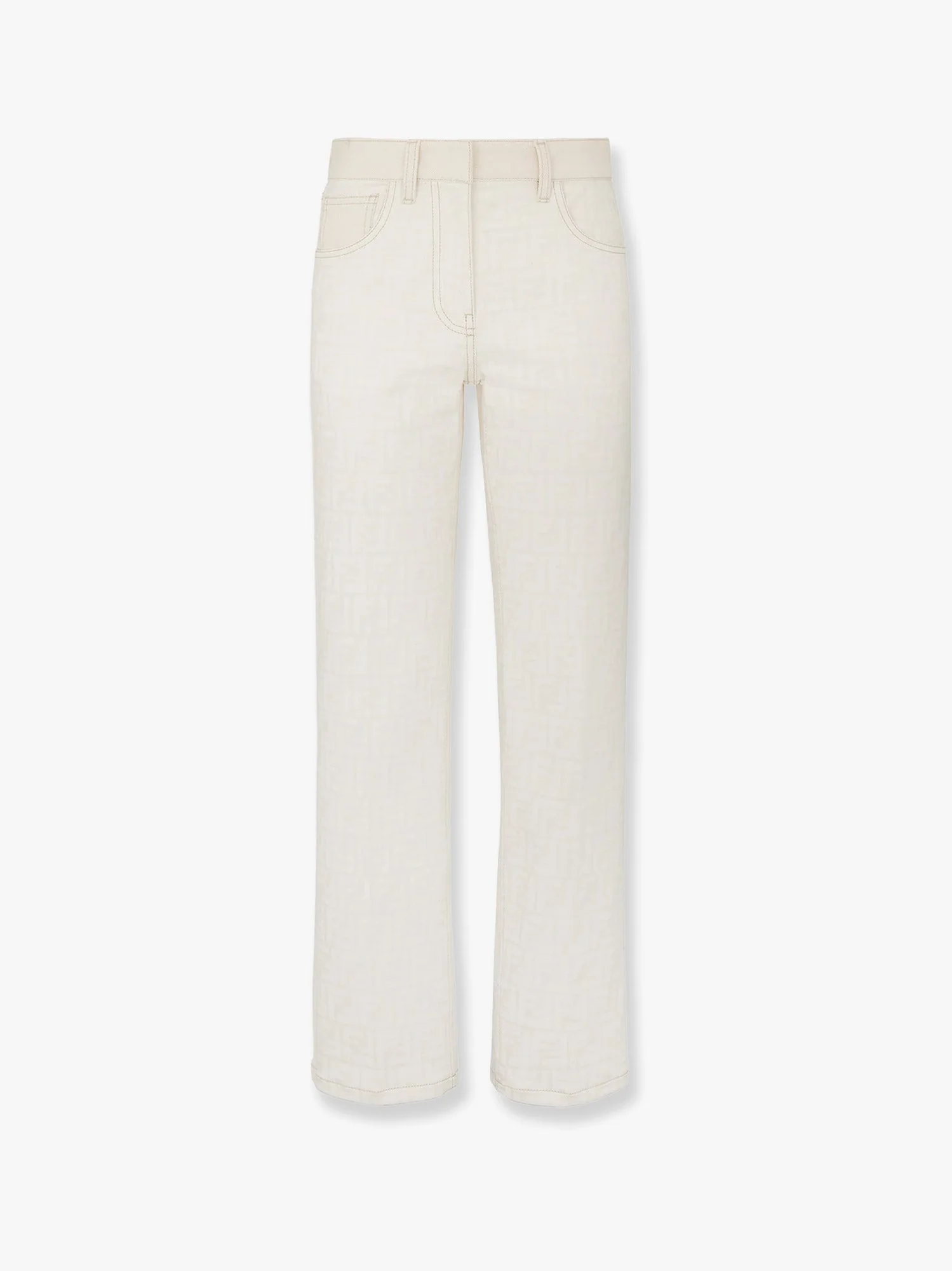 Fendi Ff Off White Denim Trouser