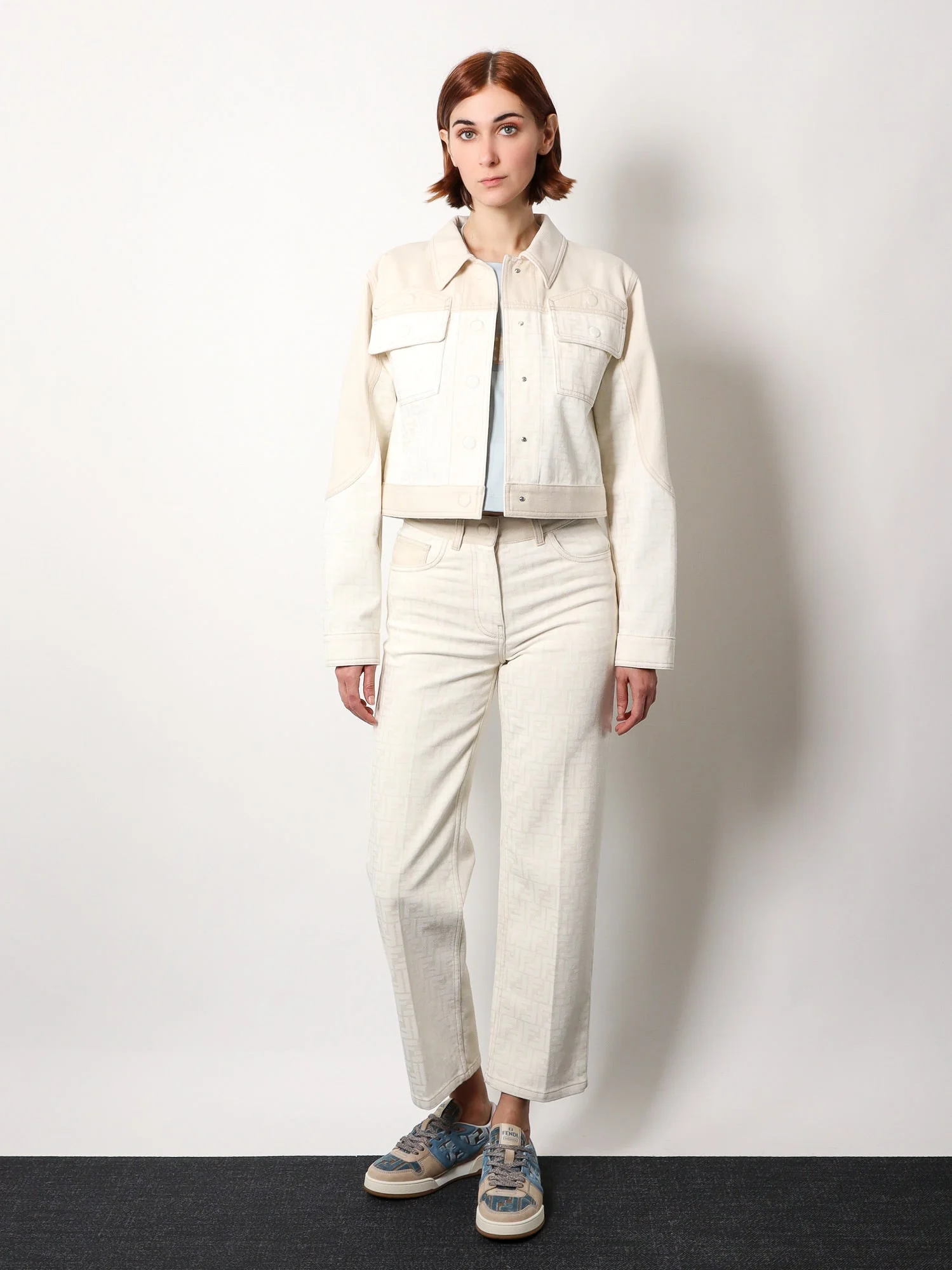 Fendi Ff Off White Denim Trouser - Image 2