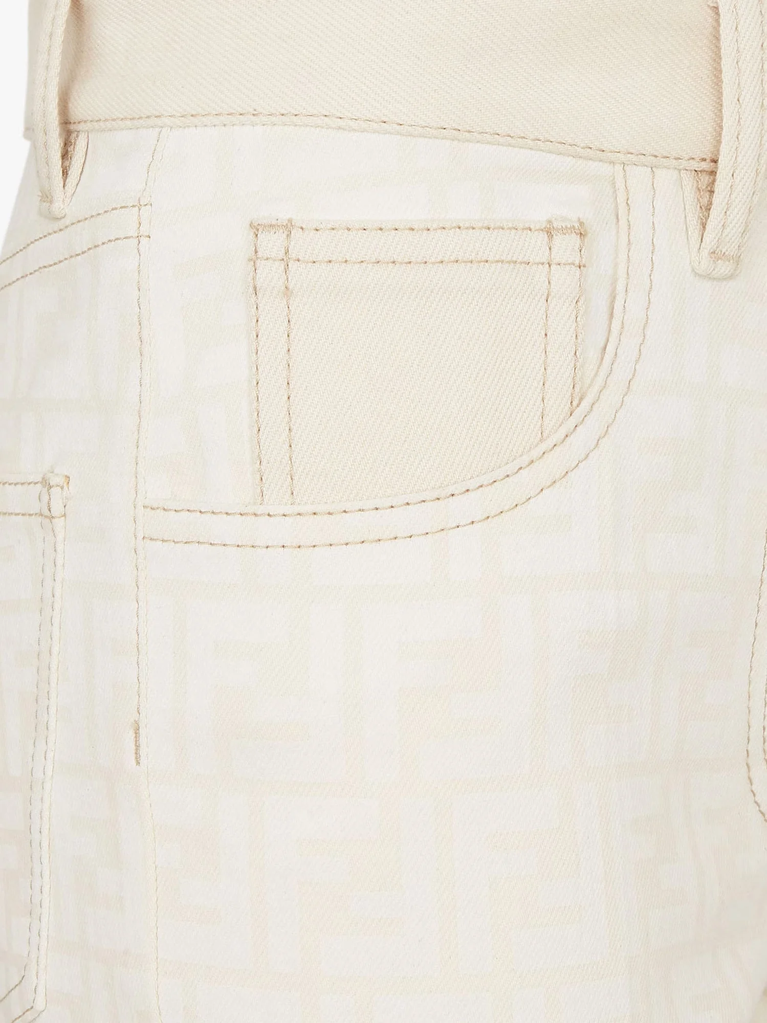 Fendi Ff Off White Denim Trouser - Image 4