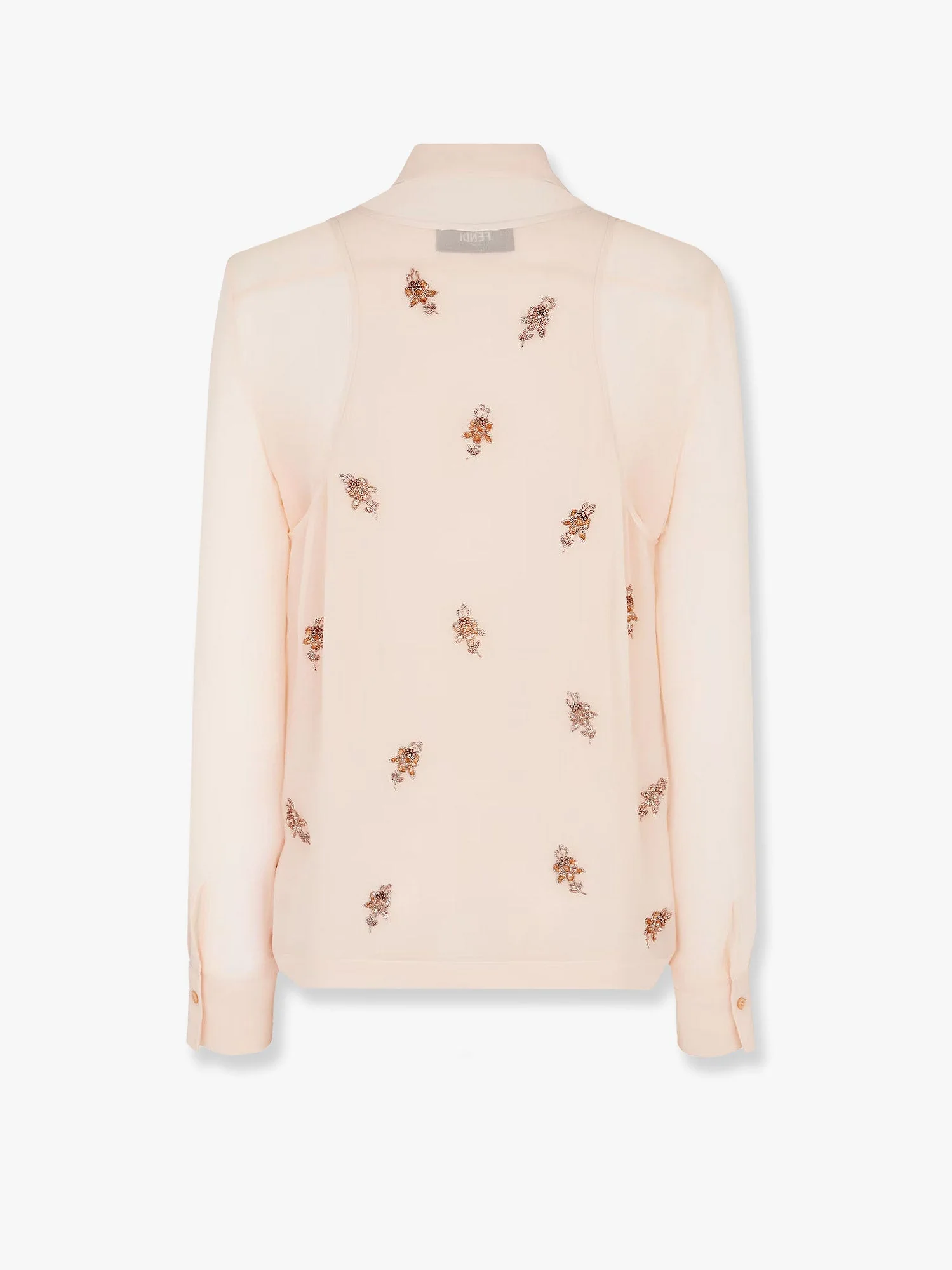 Fendi Georgette Top With Rhinestones And Sequins Embroidery - Image 4