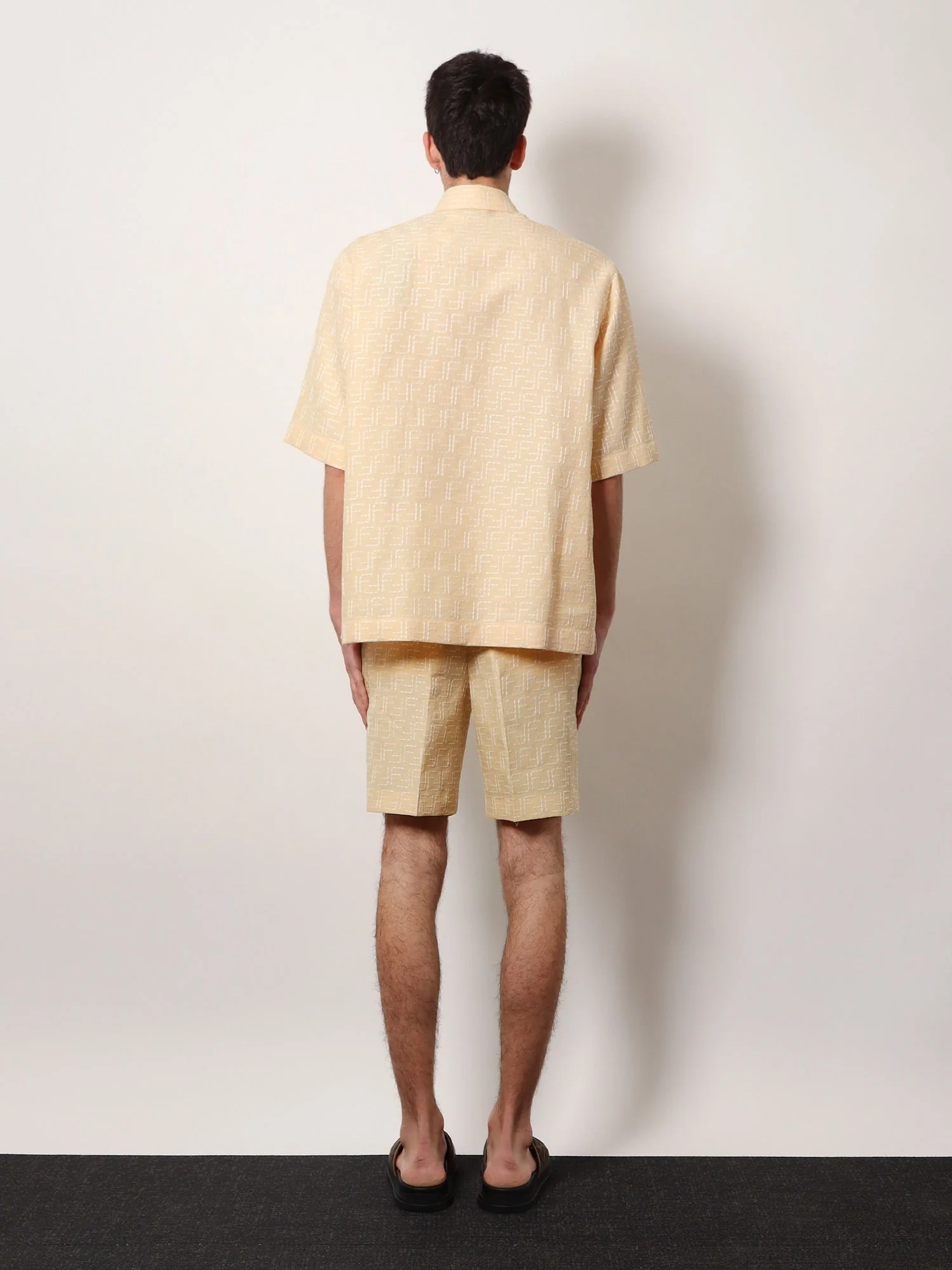 Fendi Jacquard Linen And Cotton Shirt With All-Over Ff Embroidery - Image 3
