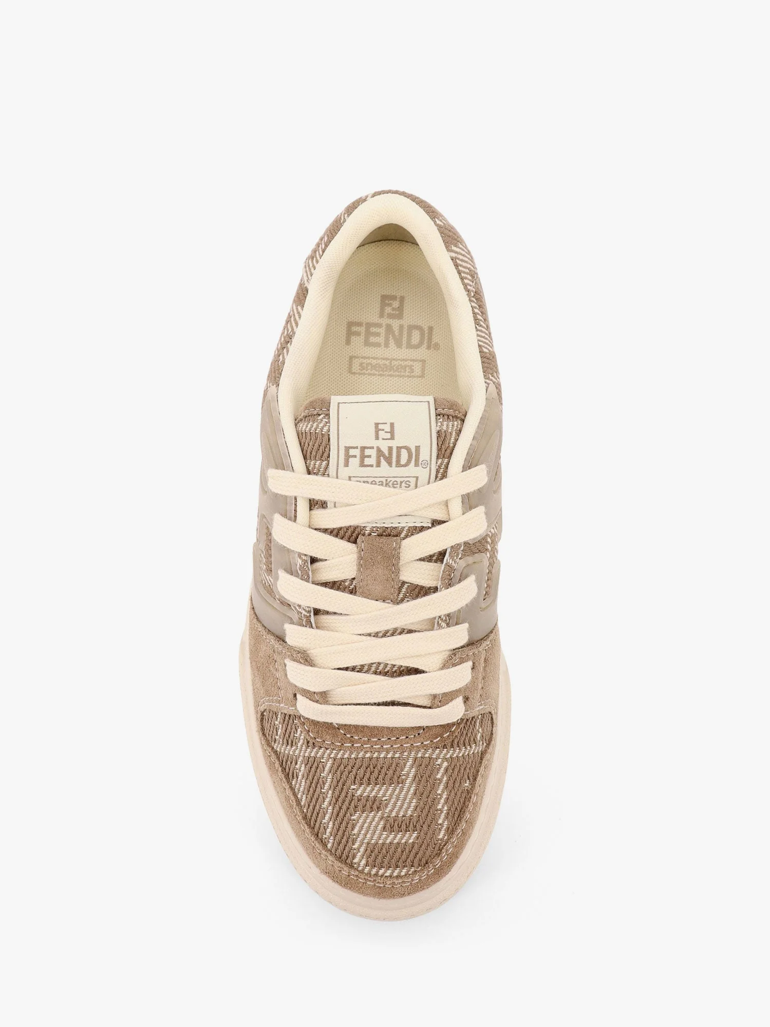 Fendi Match Canvas And Suede Low-Top Sneakers - Image 10