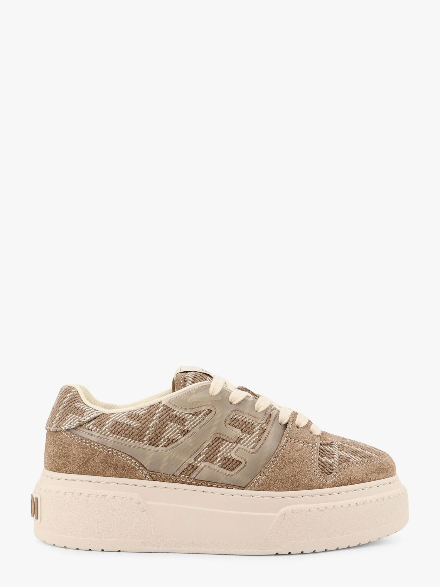 Fendi Match Canvas And Suede Low-Top Sneakers - Image 6