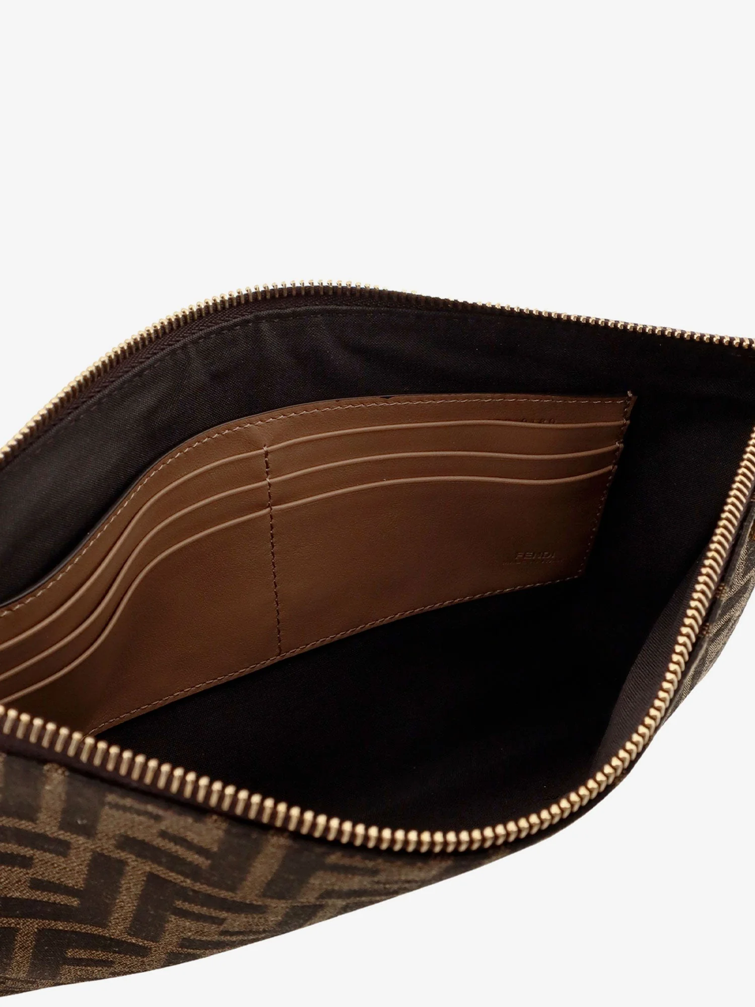 Fendi Medium Flat Ff Jacquard Fabric Pochette - Image 4