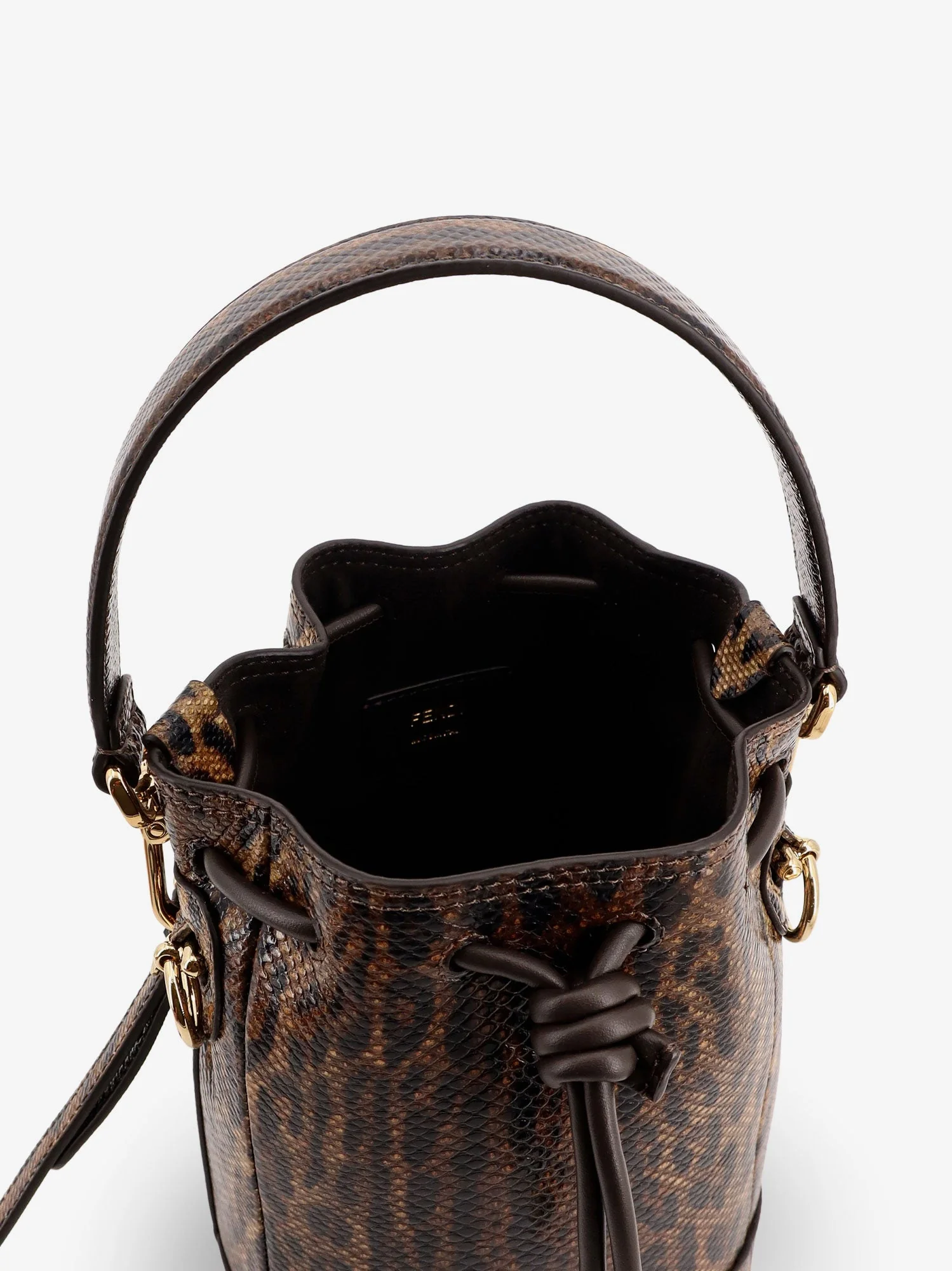 Fendi Mini Mon Tresor Bucket Bag With Fendi Leo Motif - Image 5