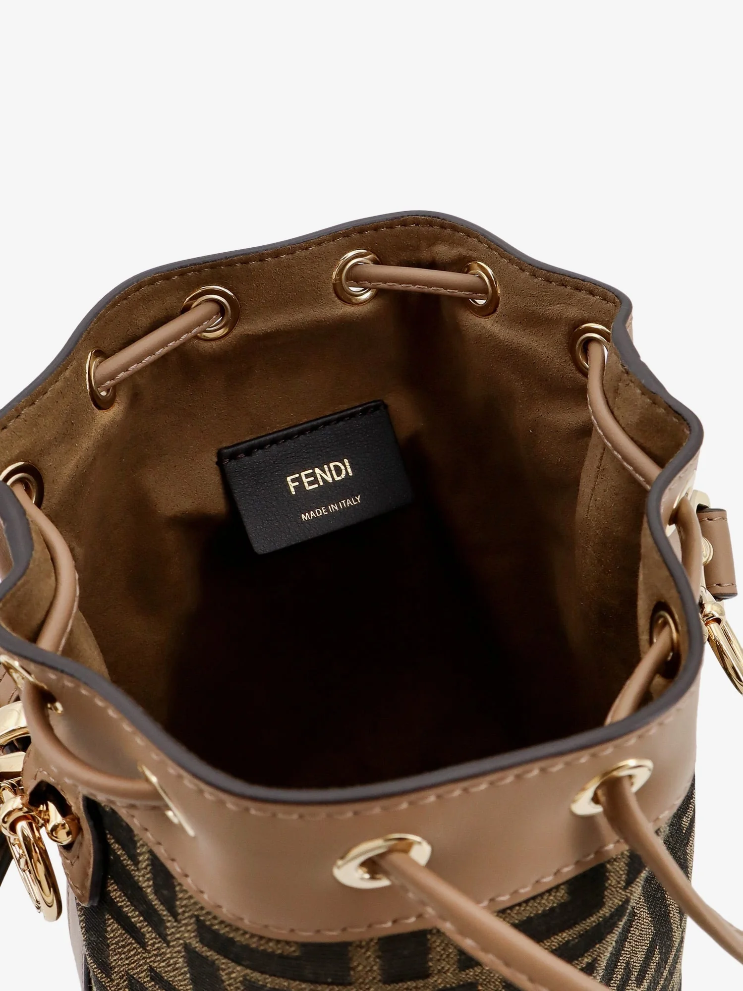 Fendi Mini Mon Tresor Ff Jacquard Fabric And Leather Bucket Bag - Image 15