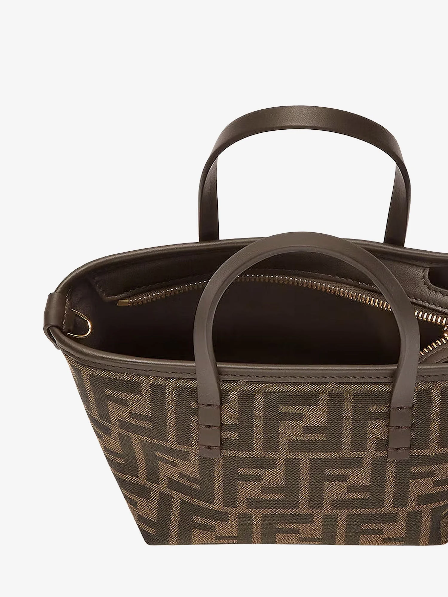 Fendi Mini Roll Ff Jacquard Fabric Crossbody Bag - Image 9