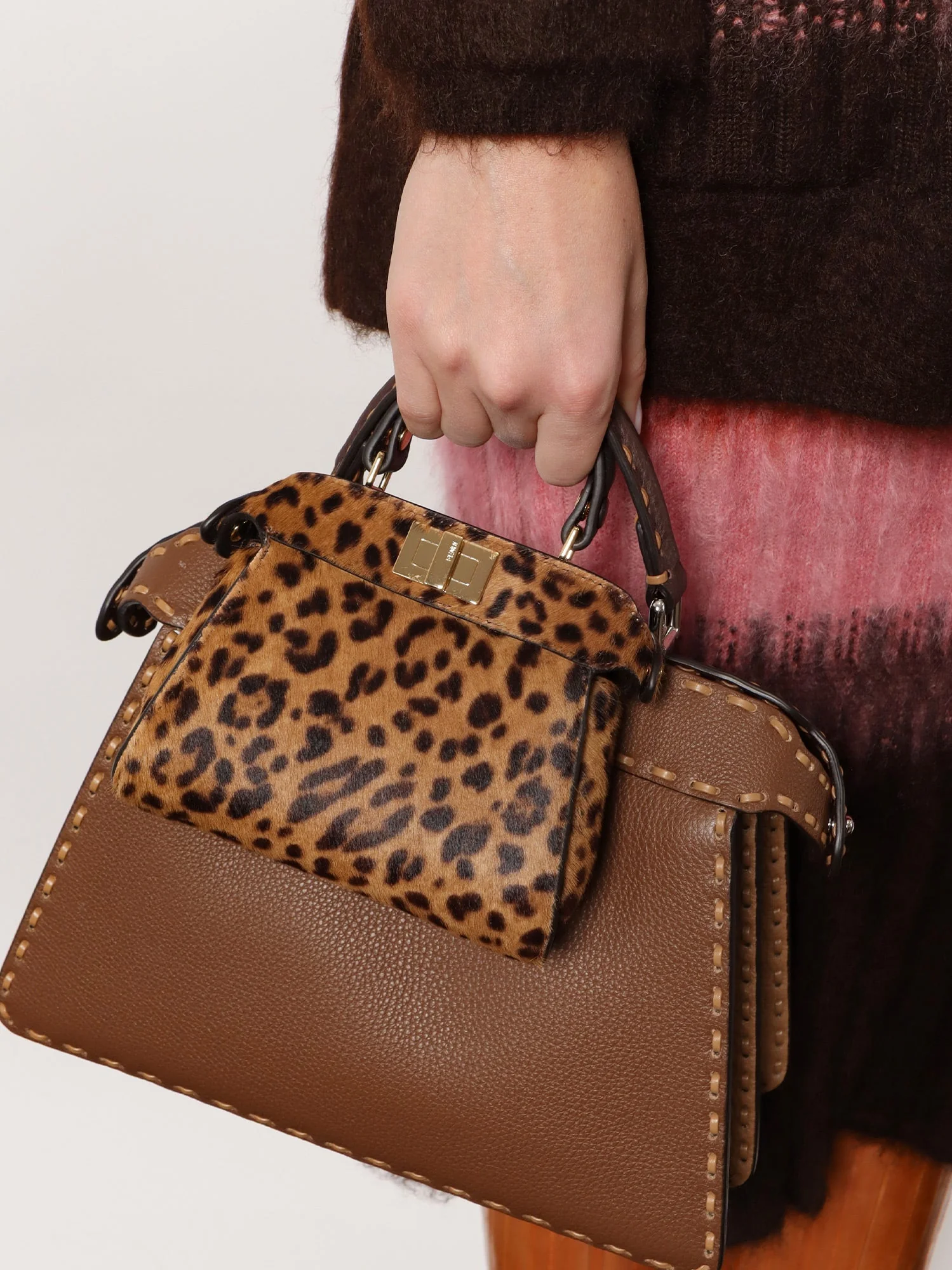 Fendi Nano Peekaboo Shoulder Bag With Fendi Leo Print - Image 2