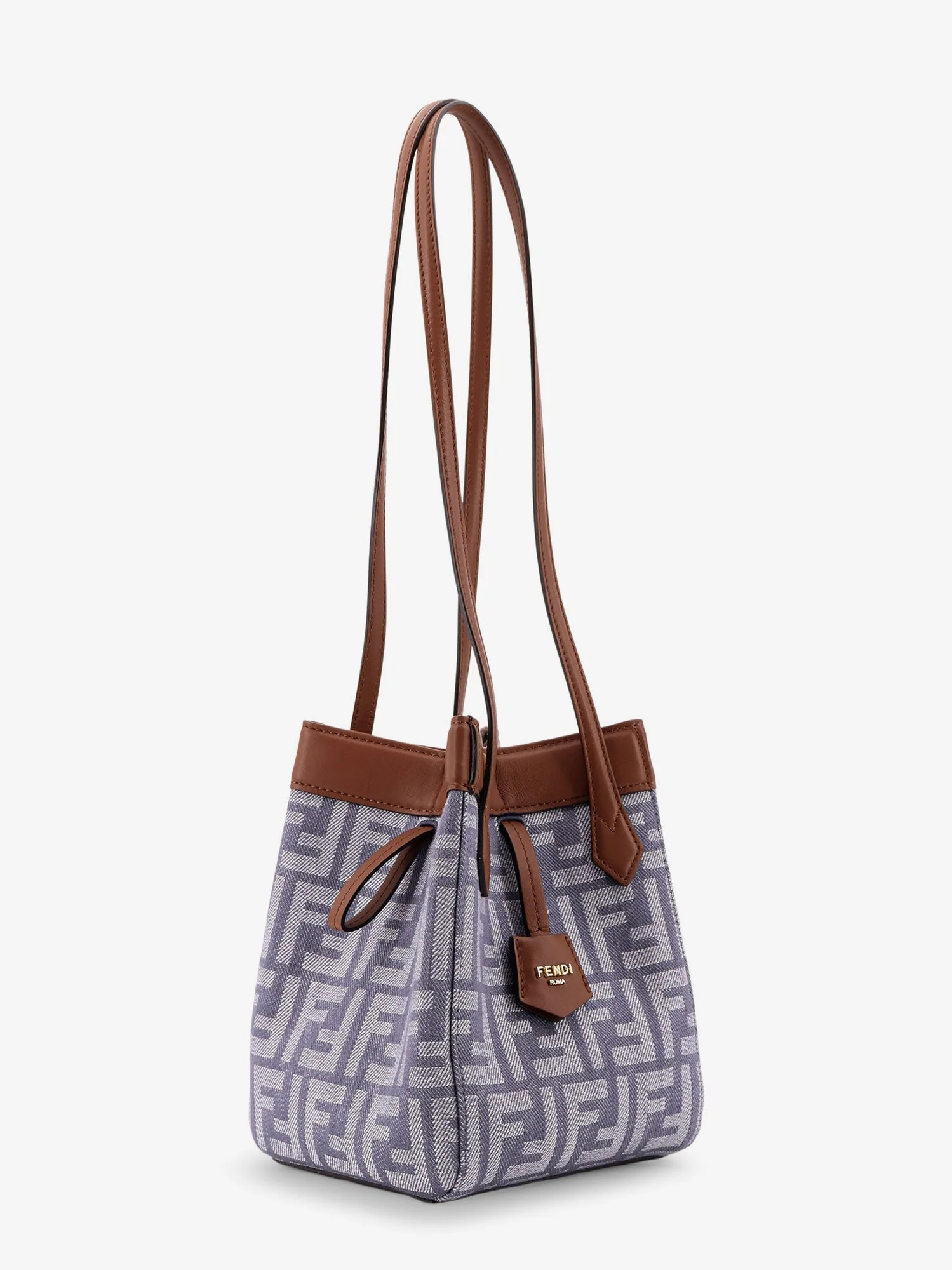Fendi Origami Mini Ff Jacquard Fabric And Leather Shoulder Bag - Image 4