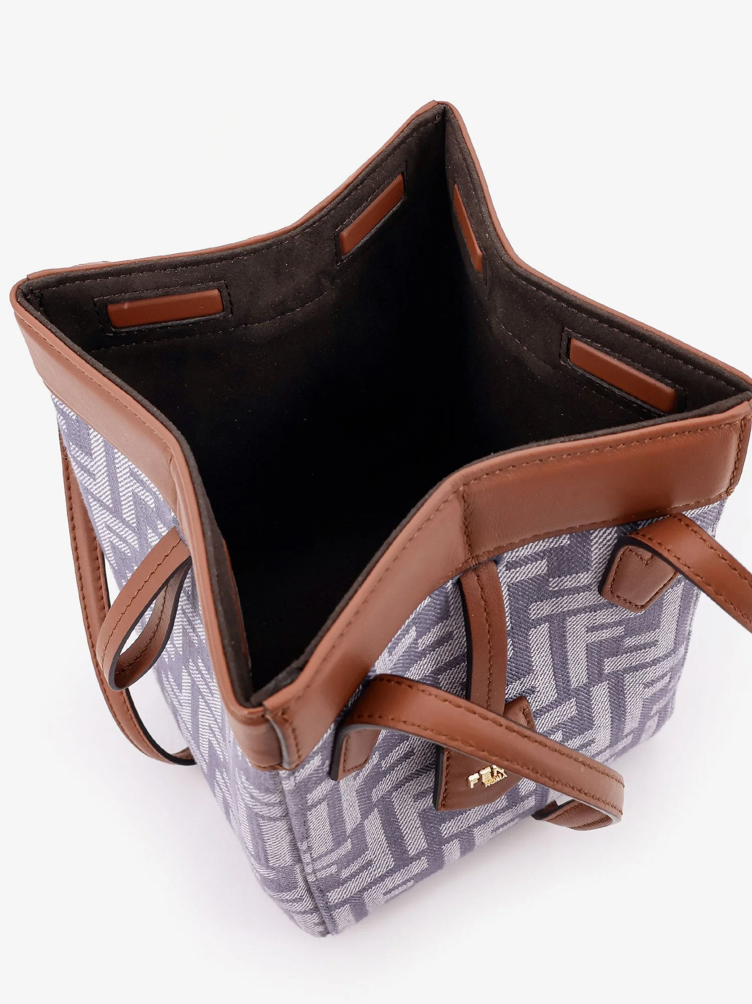 Fendi Origami Mini Ff Jacquard Fabric And Leather Shoulder Bag - Image 5