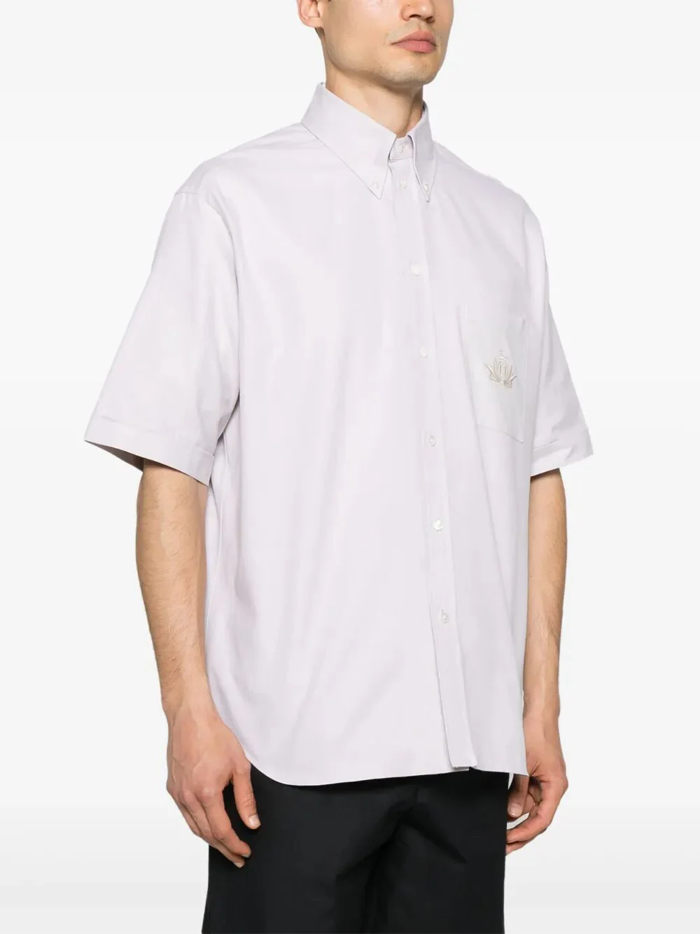 Fendi Oxford Shirt With Fendi Crest Embroidery