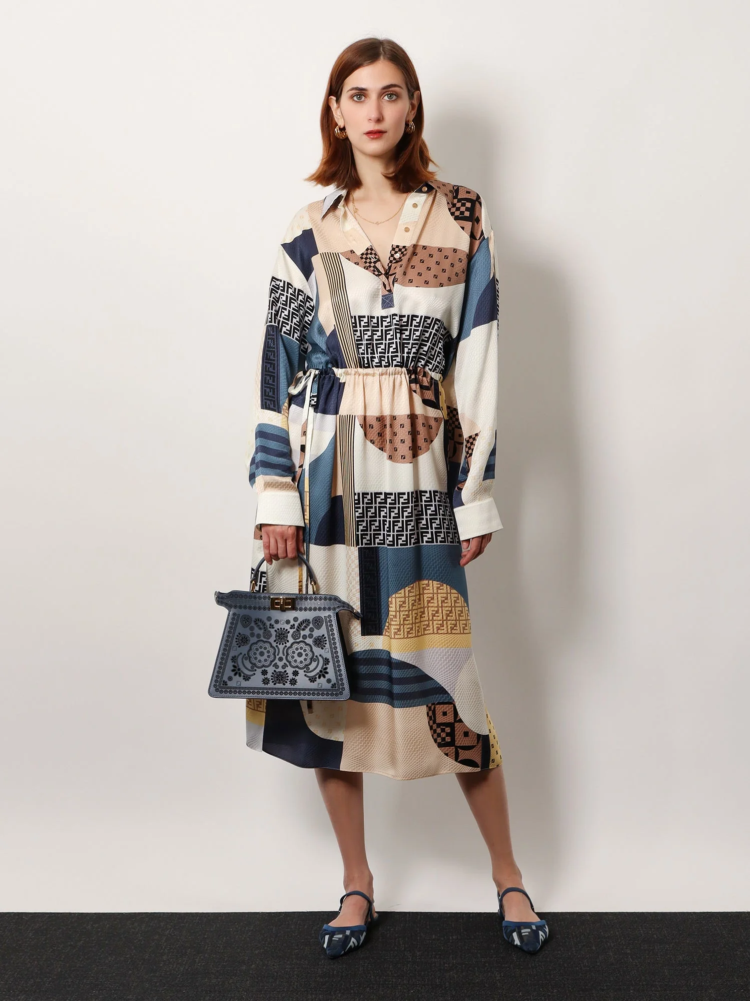 Fendi Patchwork Silk Dress - Image 2