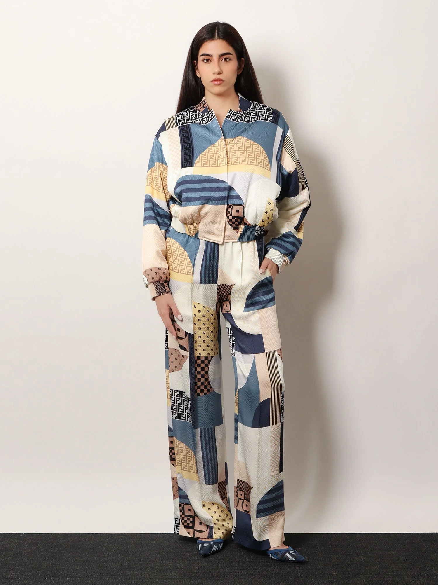 Fendi Patchwork Silk Trousers - Image 2