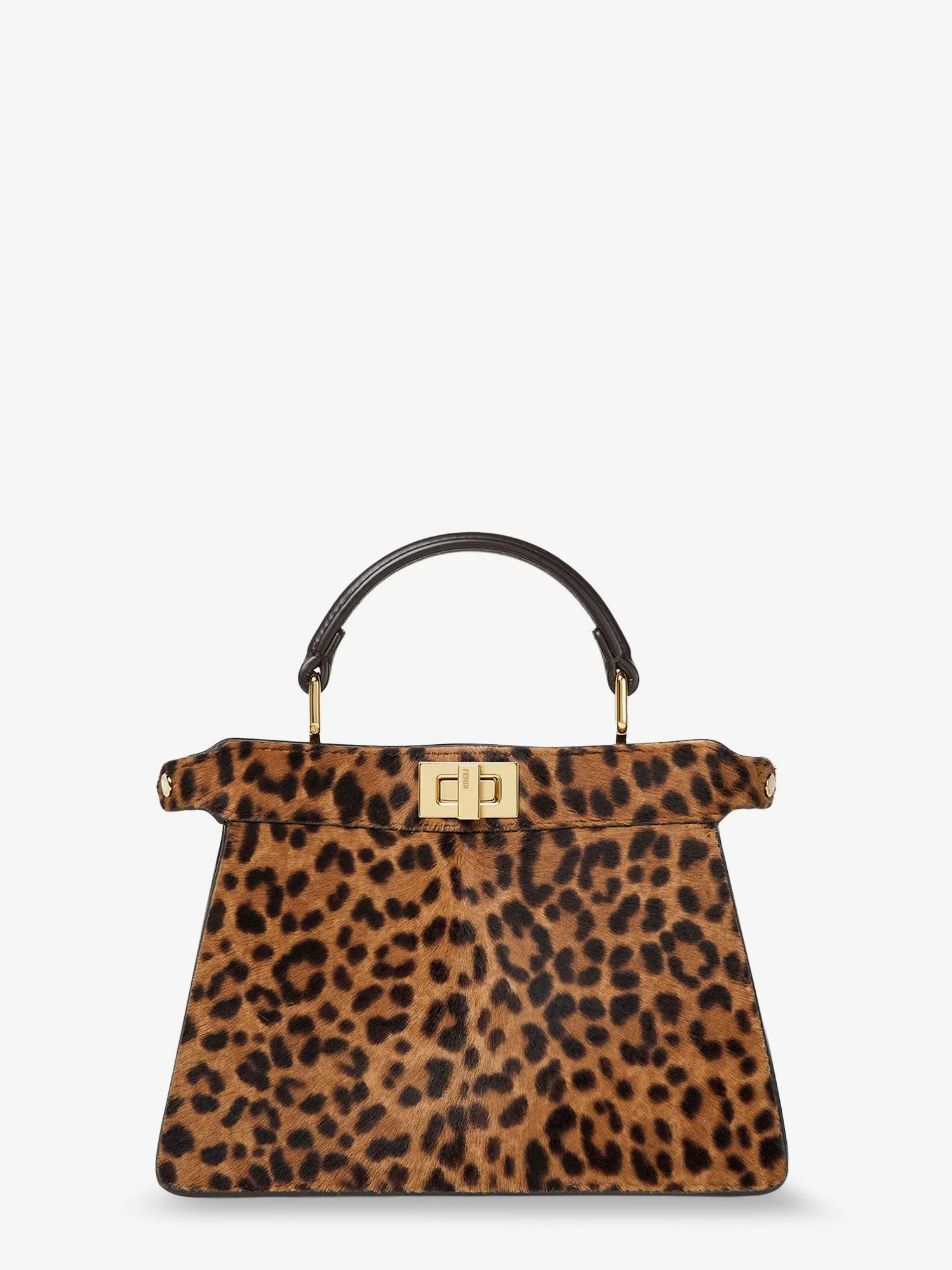 Fendi Peekaboo Iseeu Petite Leather Shoulder Bag With Fendi Leo Print - Image 3